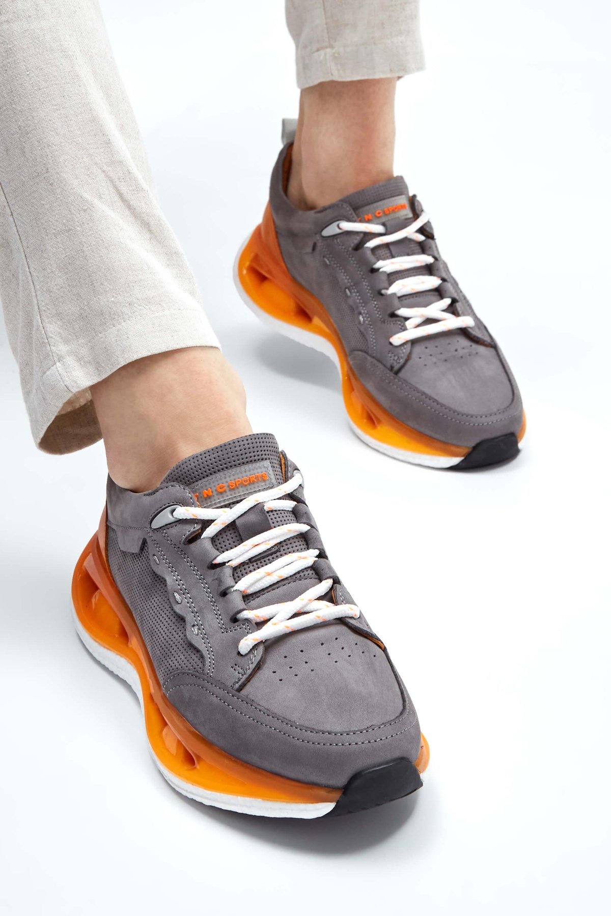 Tamer Tanca Erkek Hakiki Deri Turuncu Sneakers & Spor Ayakkabı