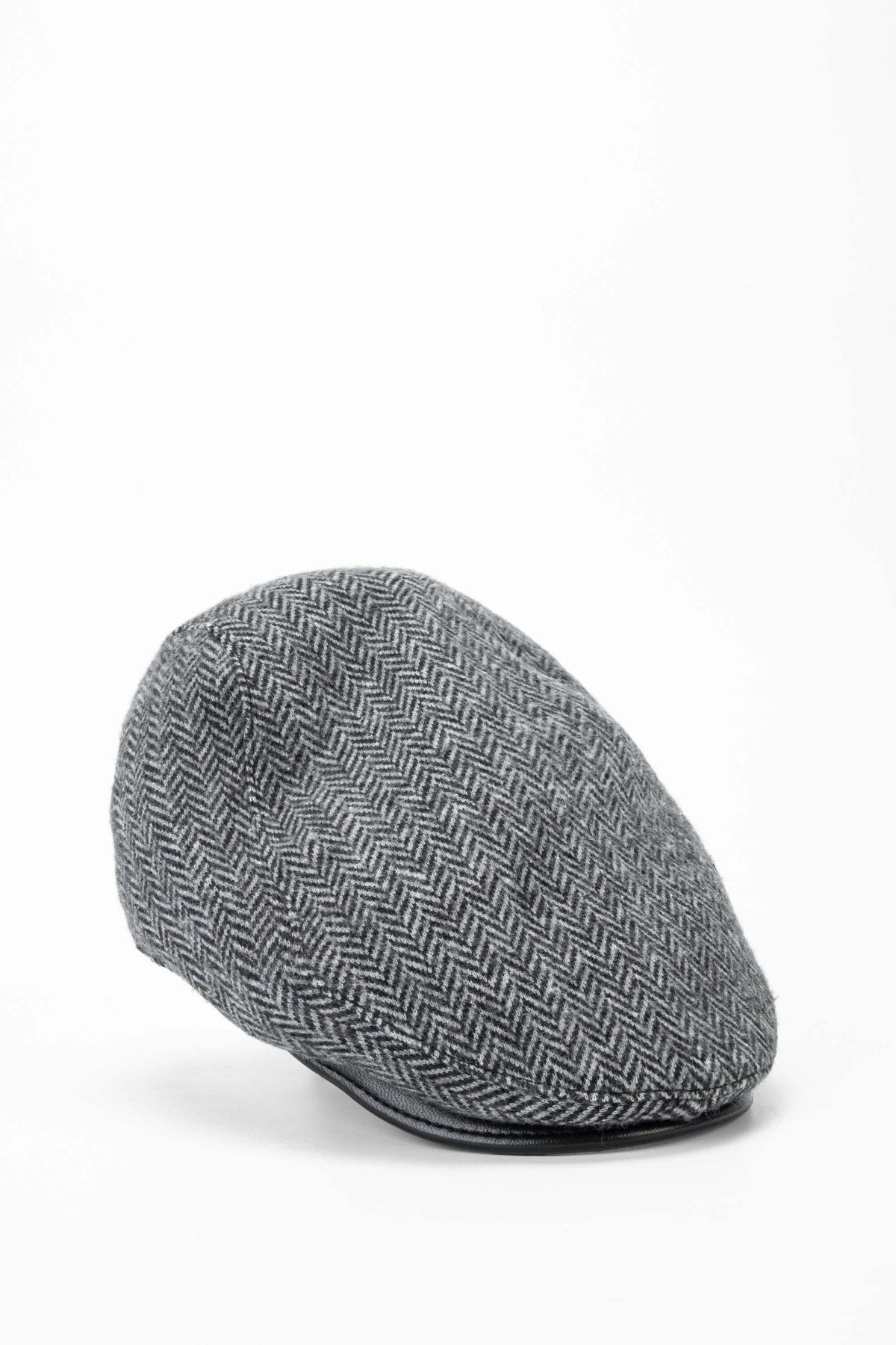 Tamer Tanca Erkek Tekstil Deri Gri Şapka