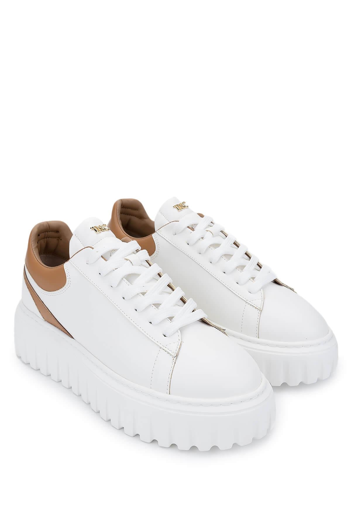Tamer Tanca Kadın Deri/Suni Beyaz Sneakers & Spor Ayakkabı