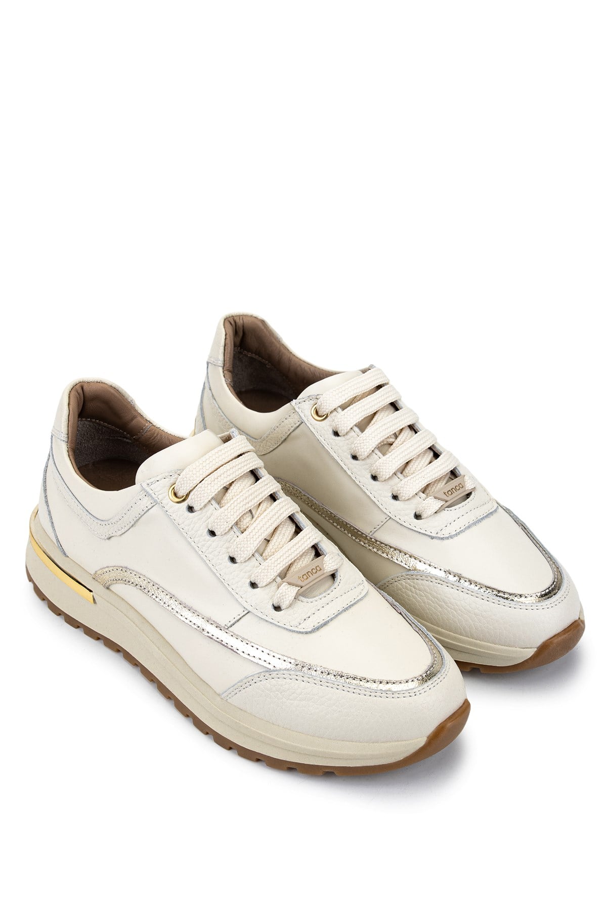 Tamer Tanca Kadın Hakiki Deri Bej Sneakers & Spor Ayakkabı