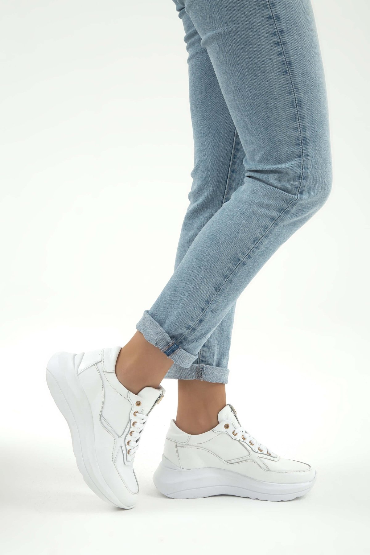 Tamer Tanca Kadın Hakiki Deri Beyaz Sneakers & Spor Ayakkabı
