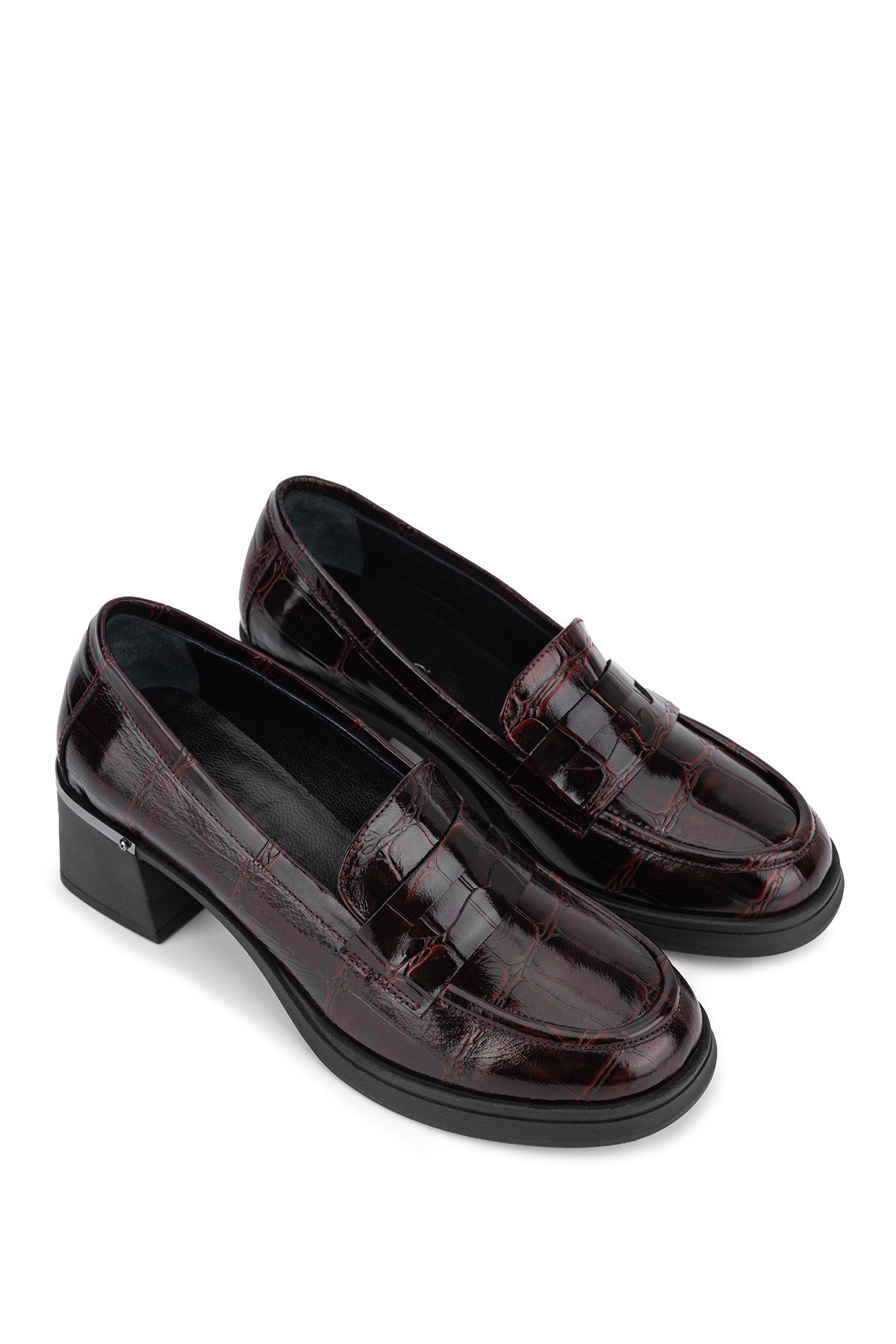 Tamer Tanca Kadın Hakiki Deri Bordo Loafer Ayakkabı