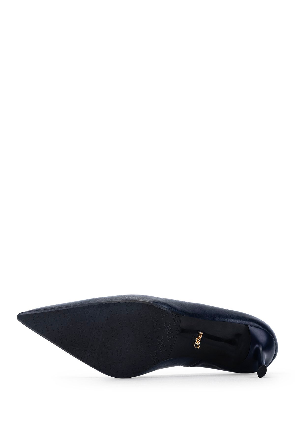 Tamer Tanca Kadın Hakiki Deri Lacivert Topuklu Ayakkabı
