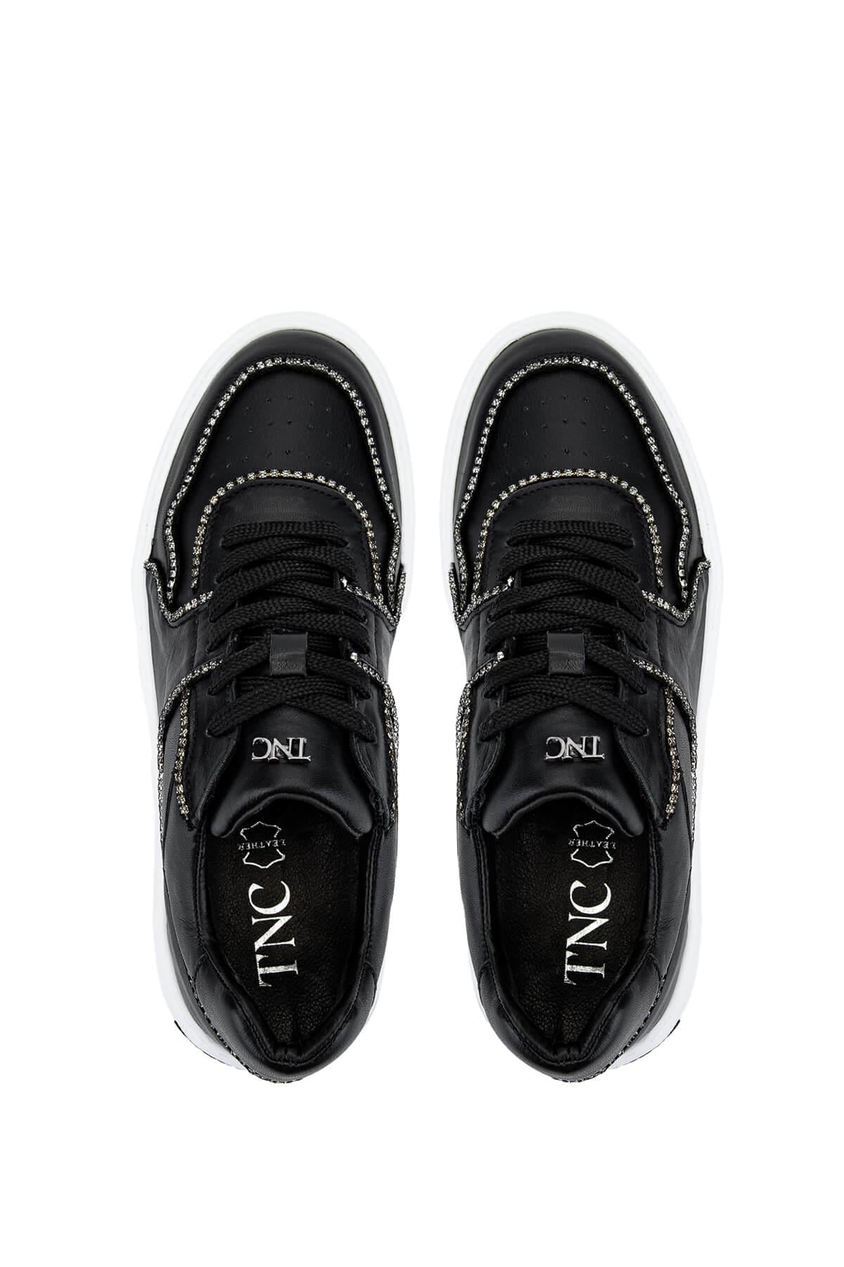 Tamer Tanca Kadın Hakiki Deri Siyah Deri Sneakers & Spor Ayakkabı