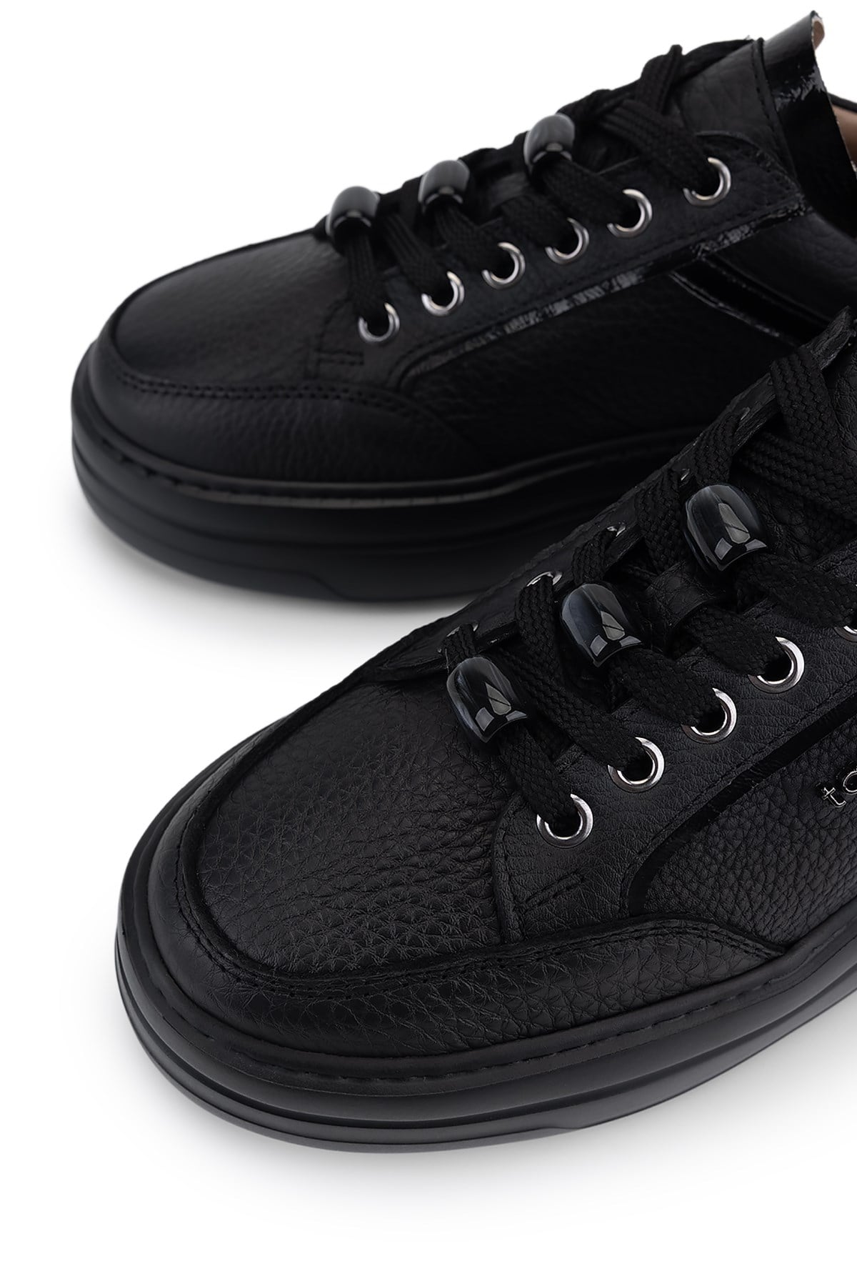 Tamer Tanca Kadın Hakiki Deri Siyah Floter Sneakers & Spor Ayakkabı