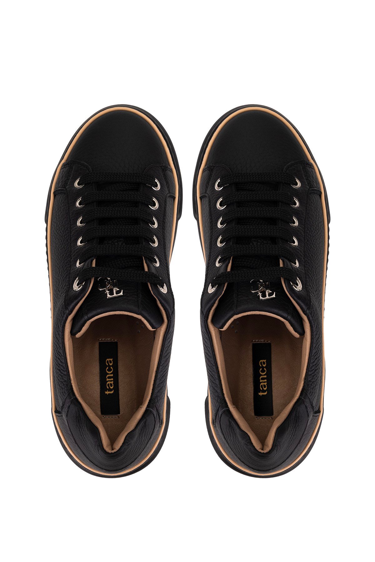Tamer Tanca Kadın Hakiki Deri Siyah Floter Sneakers & Spor Ayakkabı