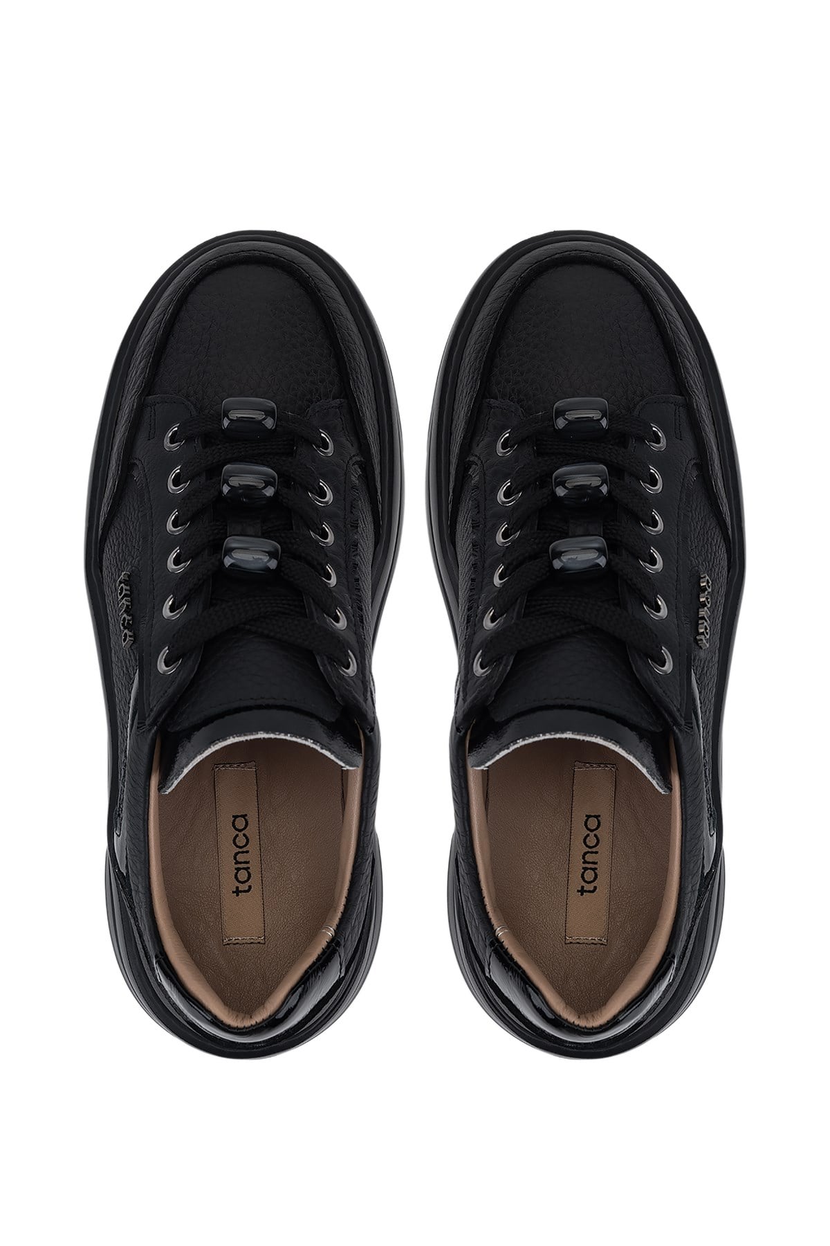 Tamer Tanca Kadın Hakiki Deri Siyah Floter Sneakers & Spor Ayakkabı