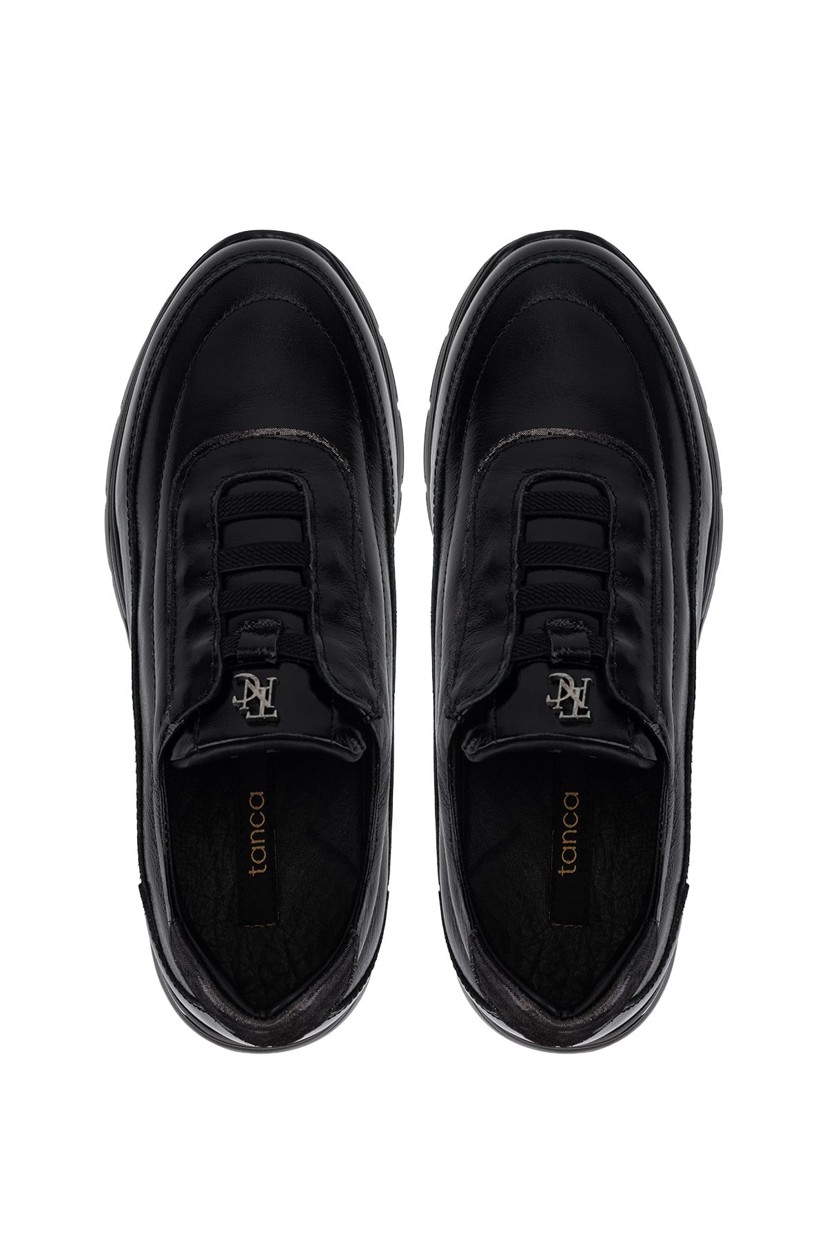 Tamer Tanca Kadın Hakiki Deri Siyah Kırışık Rugan Sneakers & Spor Ayakkabı