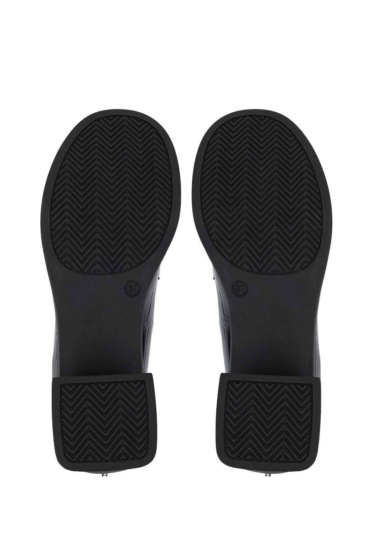Tamer Tanca Kadın Hakiki Deri Siyah Kroko Loafer Ayakkabı