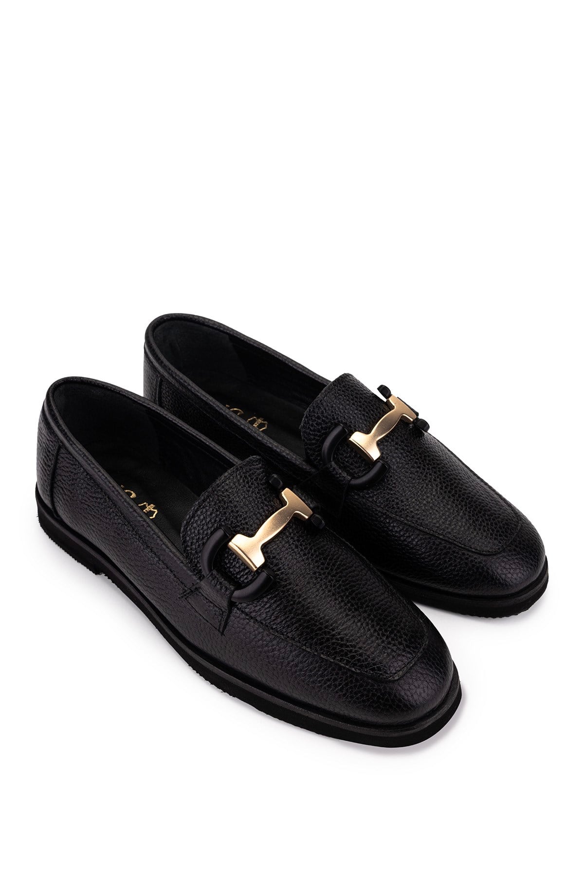 Tamer Tanca Kadın Hakiki Deri Siyah Loafer Ayakkabı