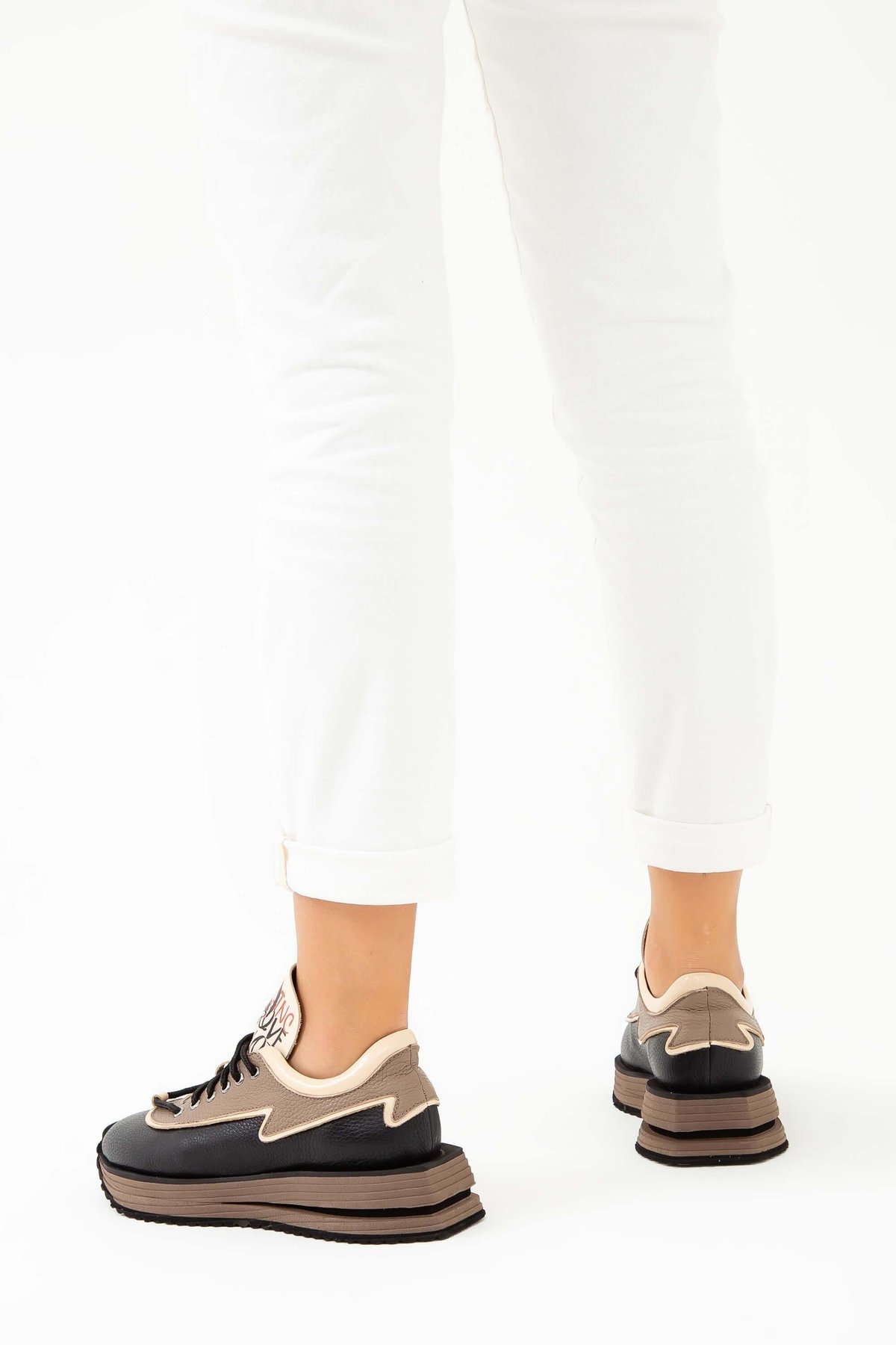 Tamer Tanca Kadın Hakiki Deri Siyah Sneakers & Spor Ayakkabı