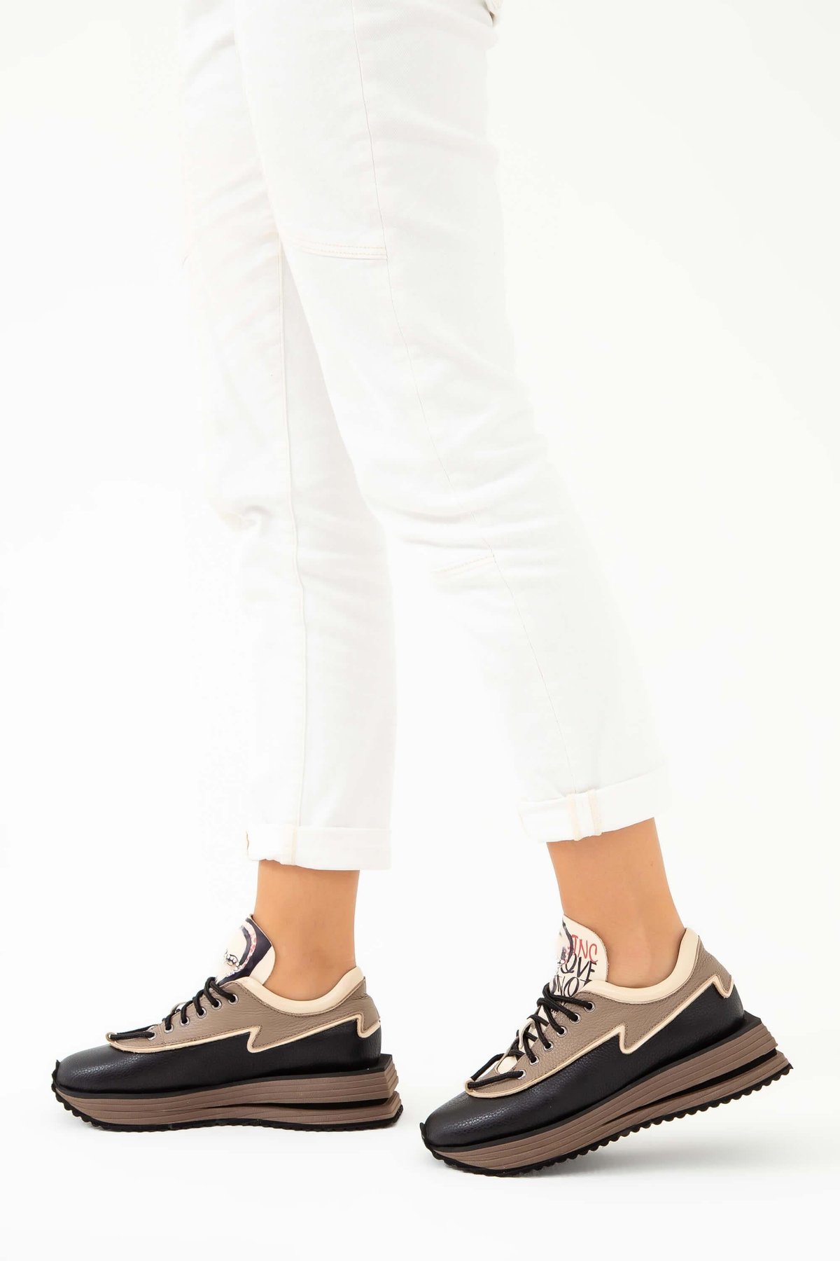 Tamer Tanca Kadın Hakiki Deri Siyah Sneakers & Spor Ayakkabı