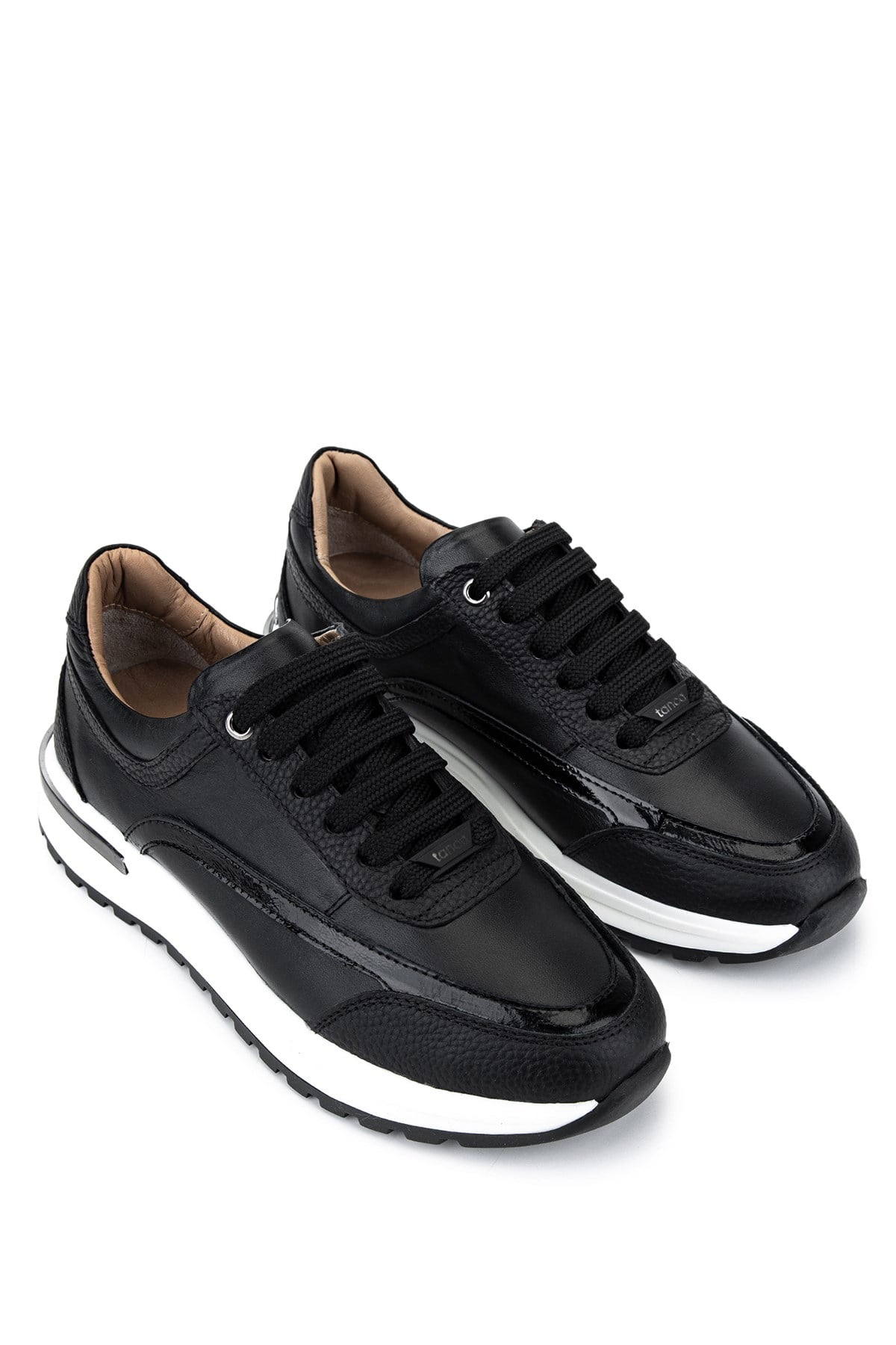 Tamer Tanca Kadın Hakiki Deri Siyah Sneakers & Spor Ayakkabı
