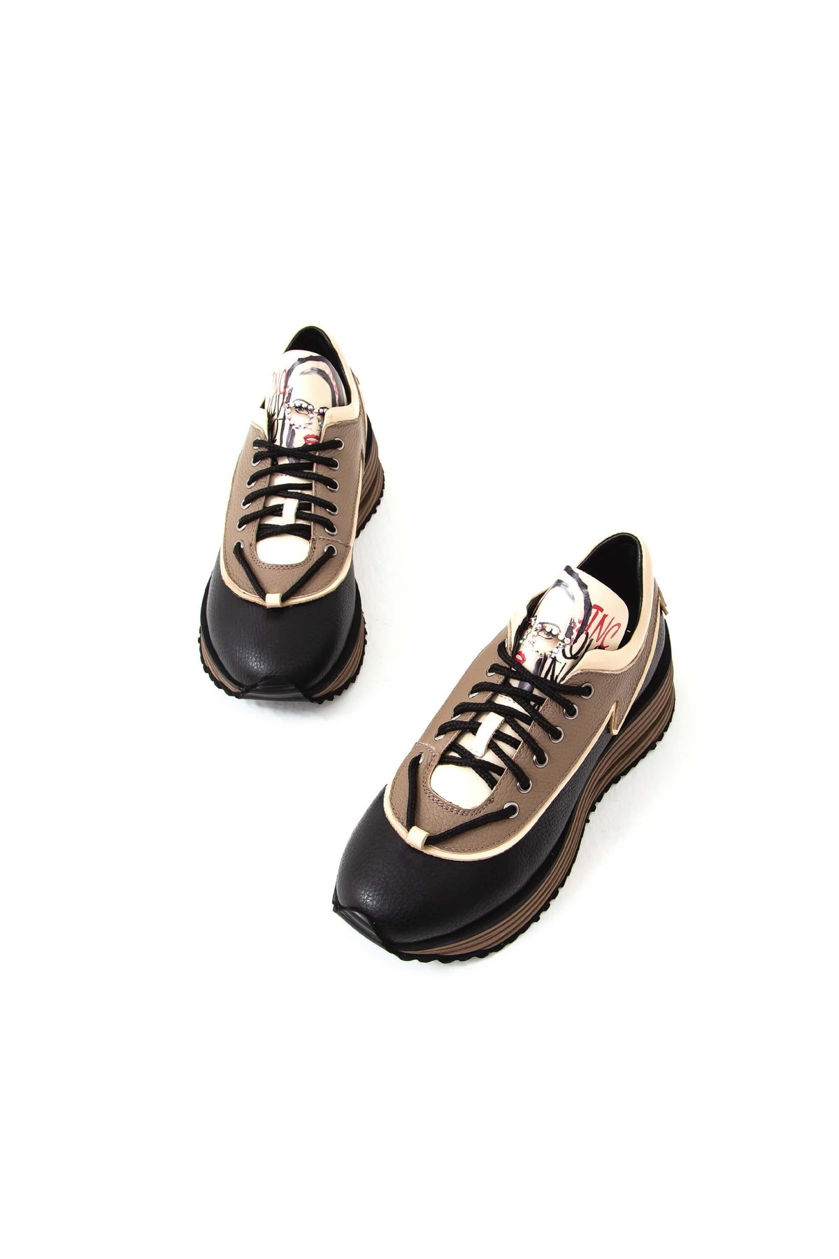 Tamer Tanca Kadın Hakiki Deri Siyah Sneakers & Spor Ayakkabı