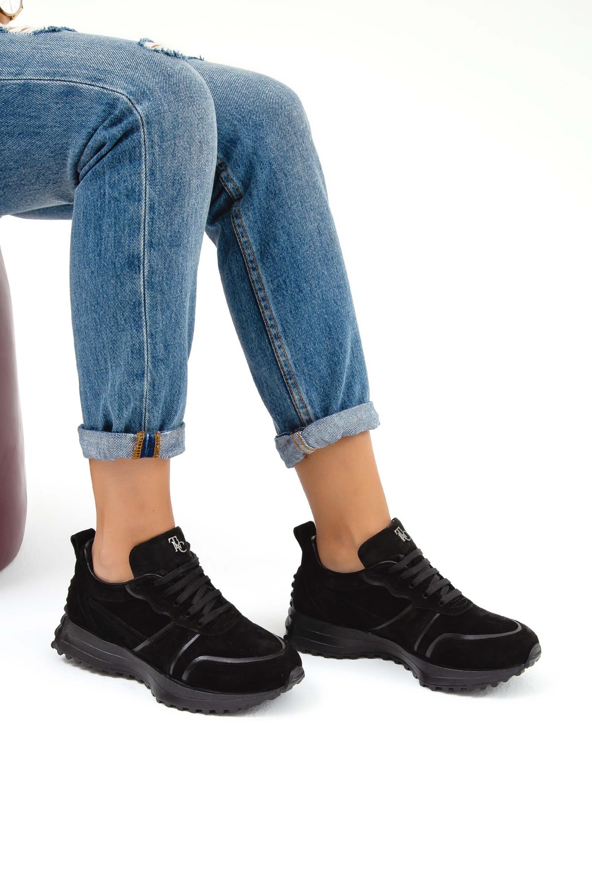 Tamer Tanca Kadın Hakiki Deri Siyah Sneakers & Spor Ayakkabı
