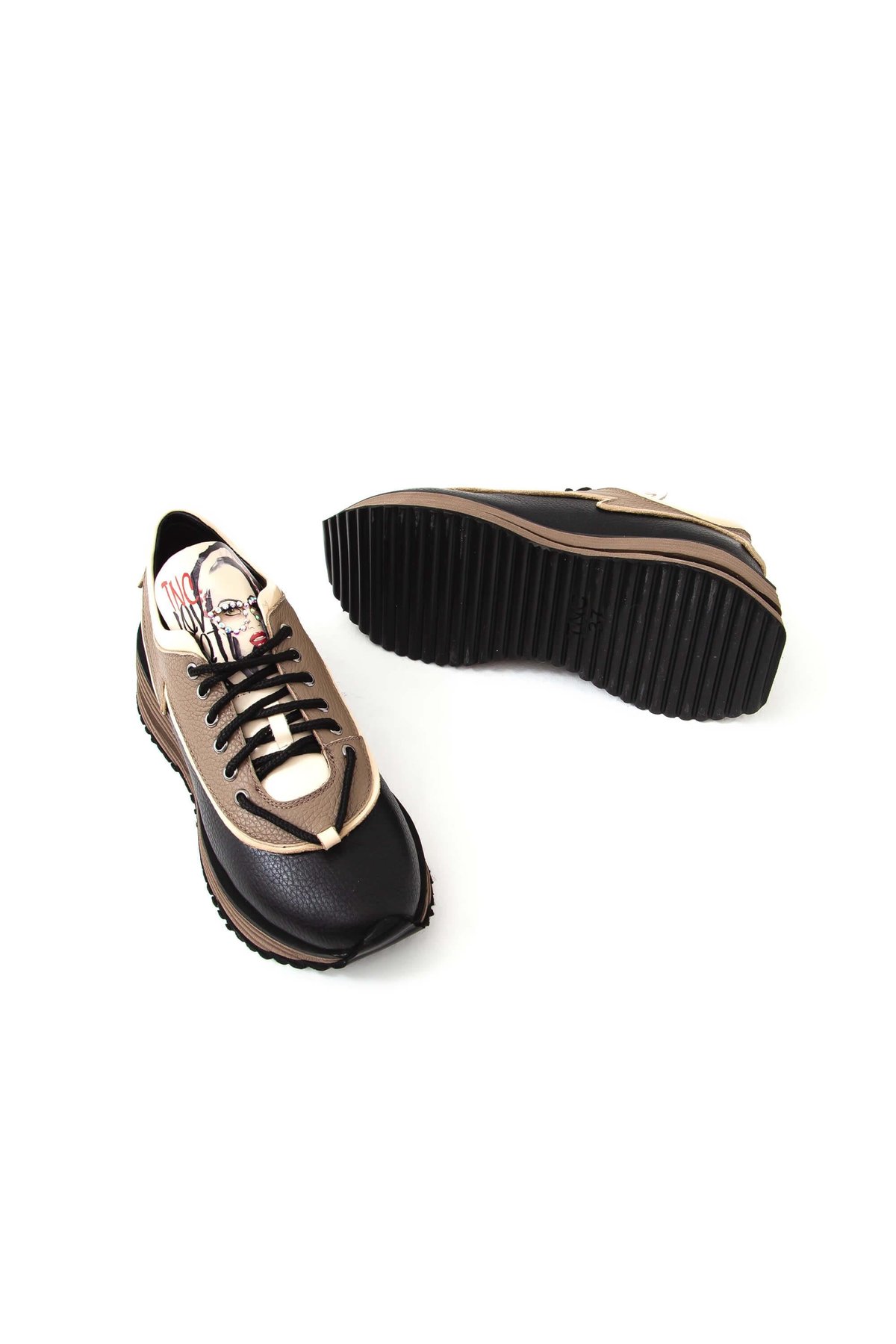 Tamer Tanca Kadın Hakiki Deri Siyah Sneakers & Spor Ayakkabı