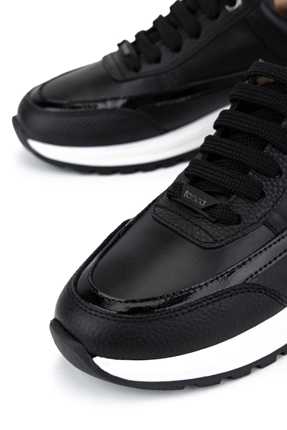 Tamer Tanca Kadın Hakiki Deri Siyah Sneakers & Spor Ayakkabı