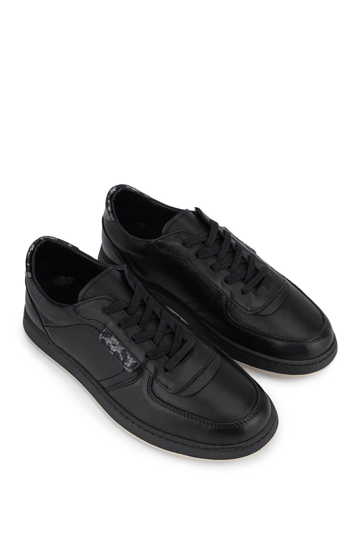 Tamer Tanca Kadın Hakiki Deri Siyah Sneakers & Spor Ayakkabı
