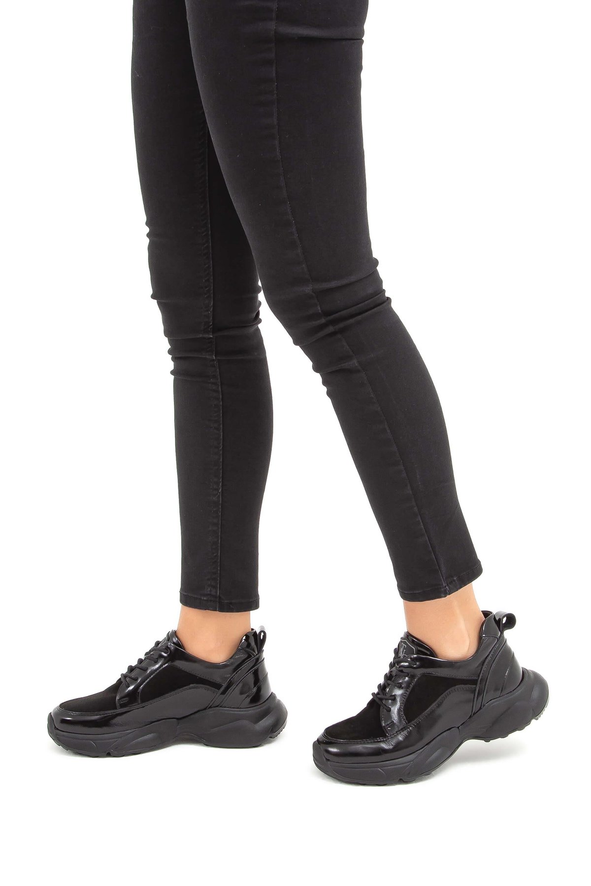Tamer Tanca Kadın Hakiki Deri Siyah Sneakers & Spor Ayakkabı