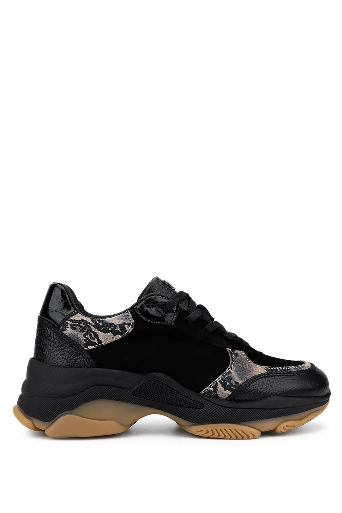 Tamer Tanca Kadın Hakiki Deri Siyah Sneakers & Spor Ayakkabı