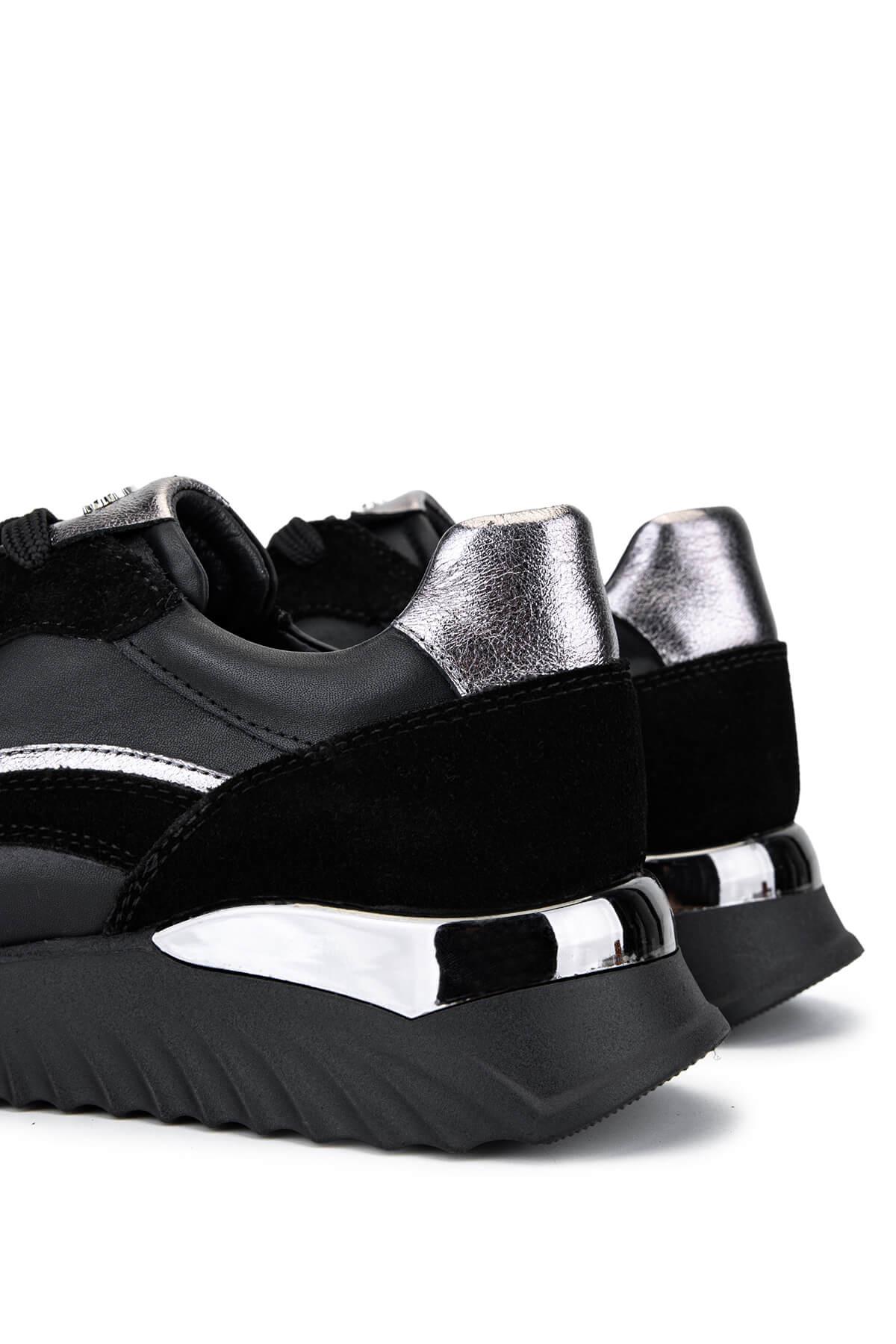 Tamer Tanca Kadın Hakiki Deri Siyah Sneakers & Spor Ayakkabı