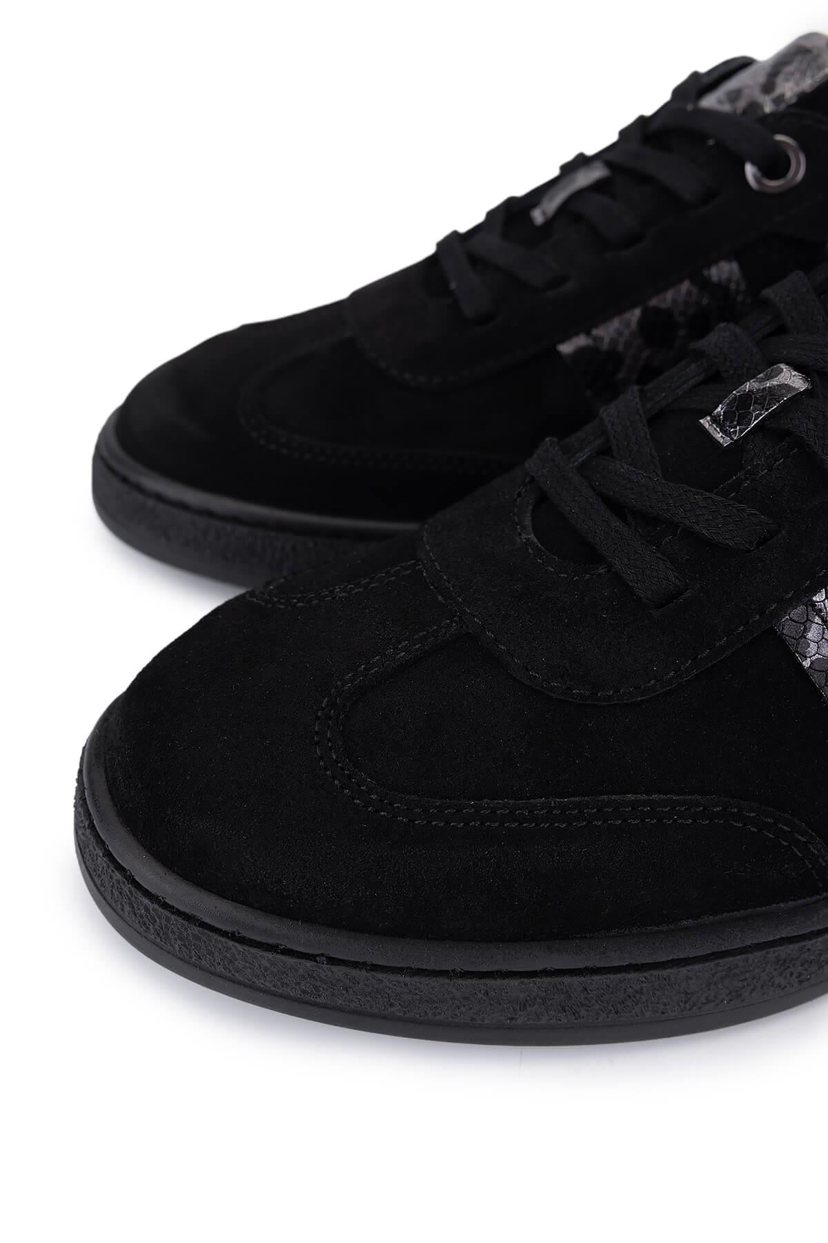Tamer Tanca Kadın Hakiki Deri Siyah Sneakers & Spor Ayakkabı