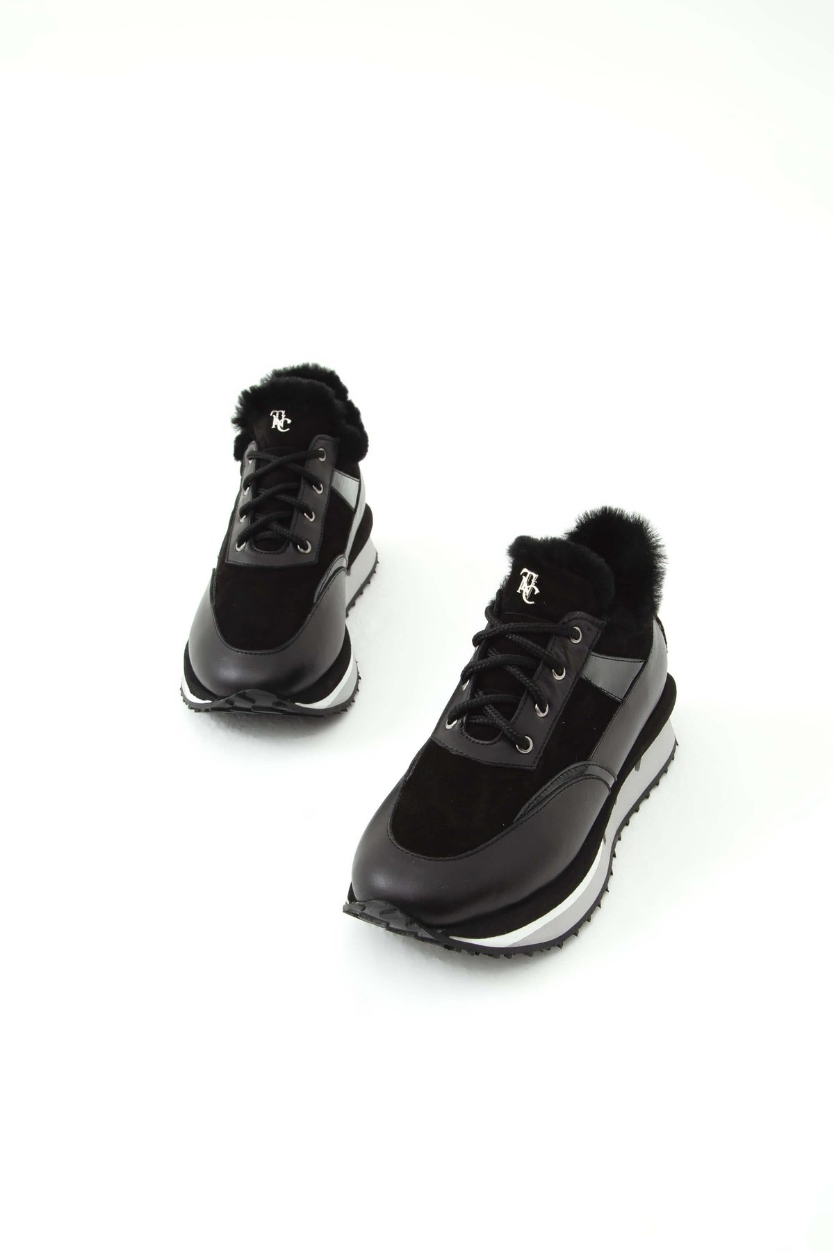 Tamer Tanca Kadın Hakiki Deri Siyah Sneakers & Spor Ayakkabı
