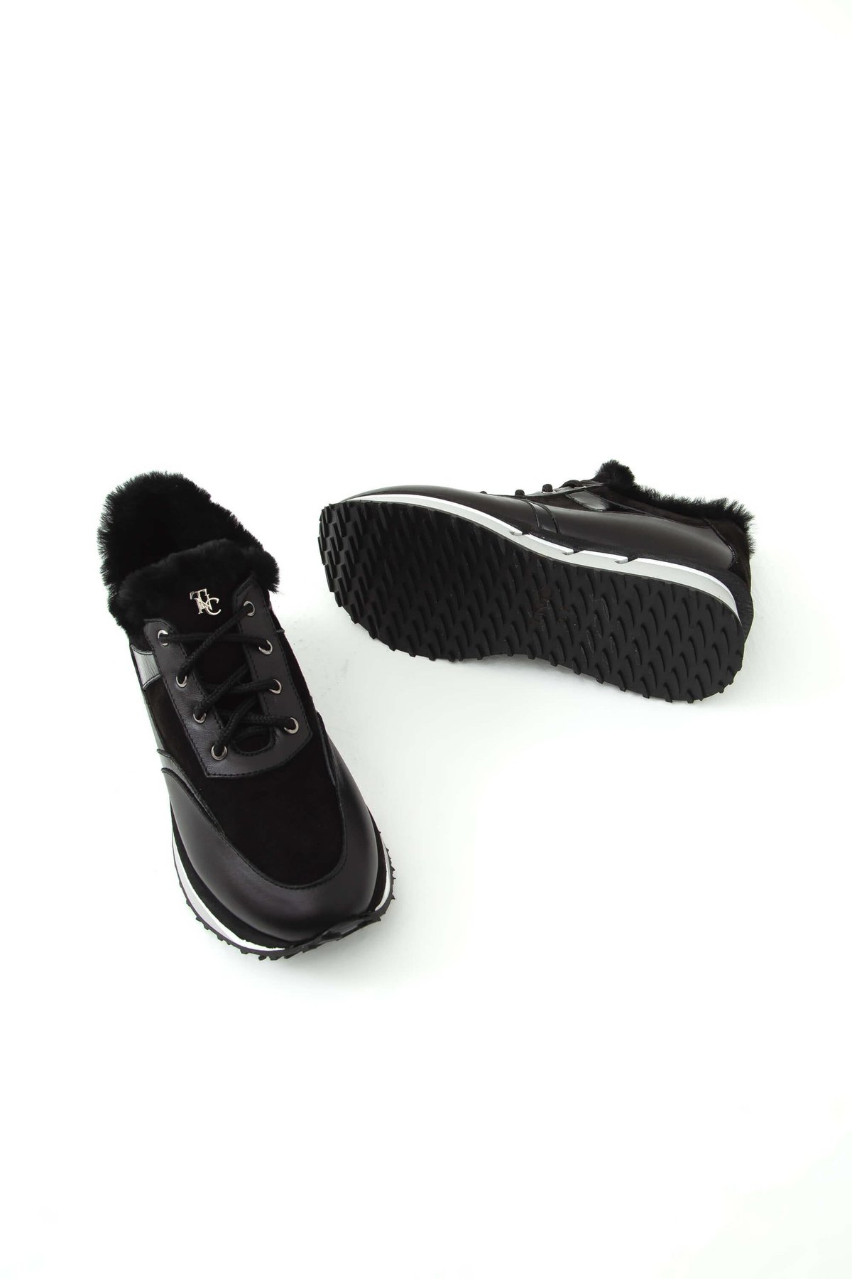 Tamer Tanca Kadın Hakiki Deri Siyah Sneakers & Spor Ayakkabı