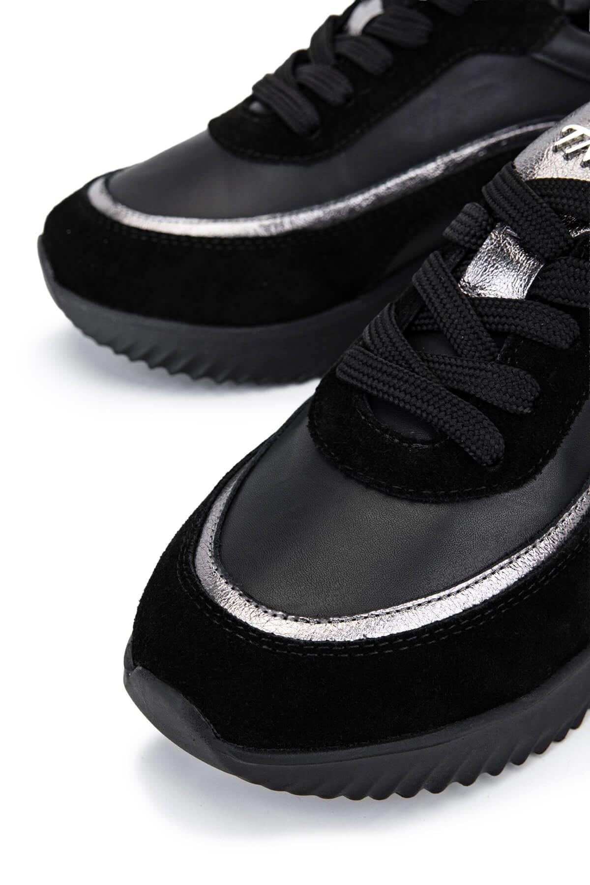 Tamer Tanca Kadın Hakiki Deri Siyah Sneakers & Spor Ayakkabı