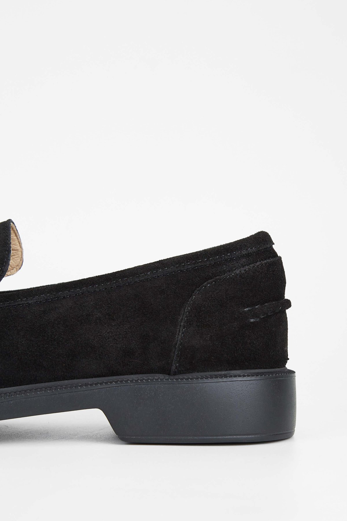 Tamer Tanca Kadın Hakiki Deri Siyah Süet Loafer Ayakkabı