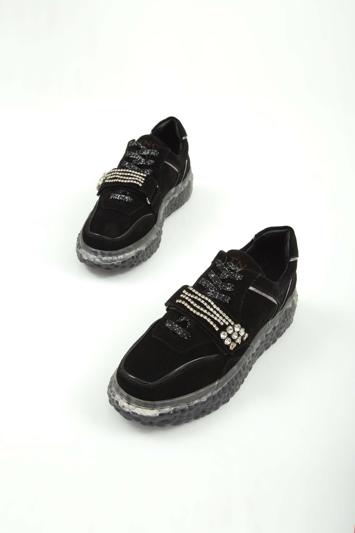Tamer Tanca Kadın Hakiki Deri Siyah Süet Sneakers & Spor Ayakkabı