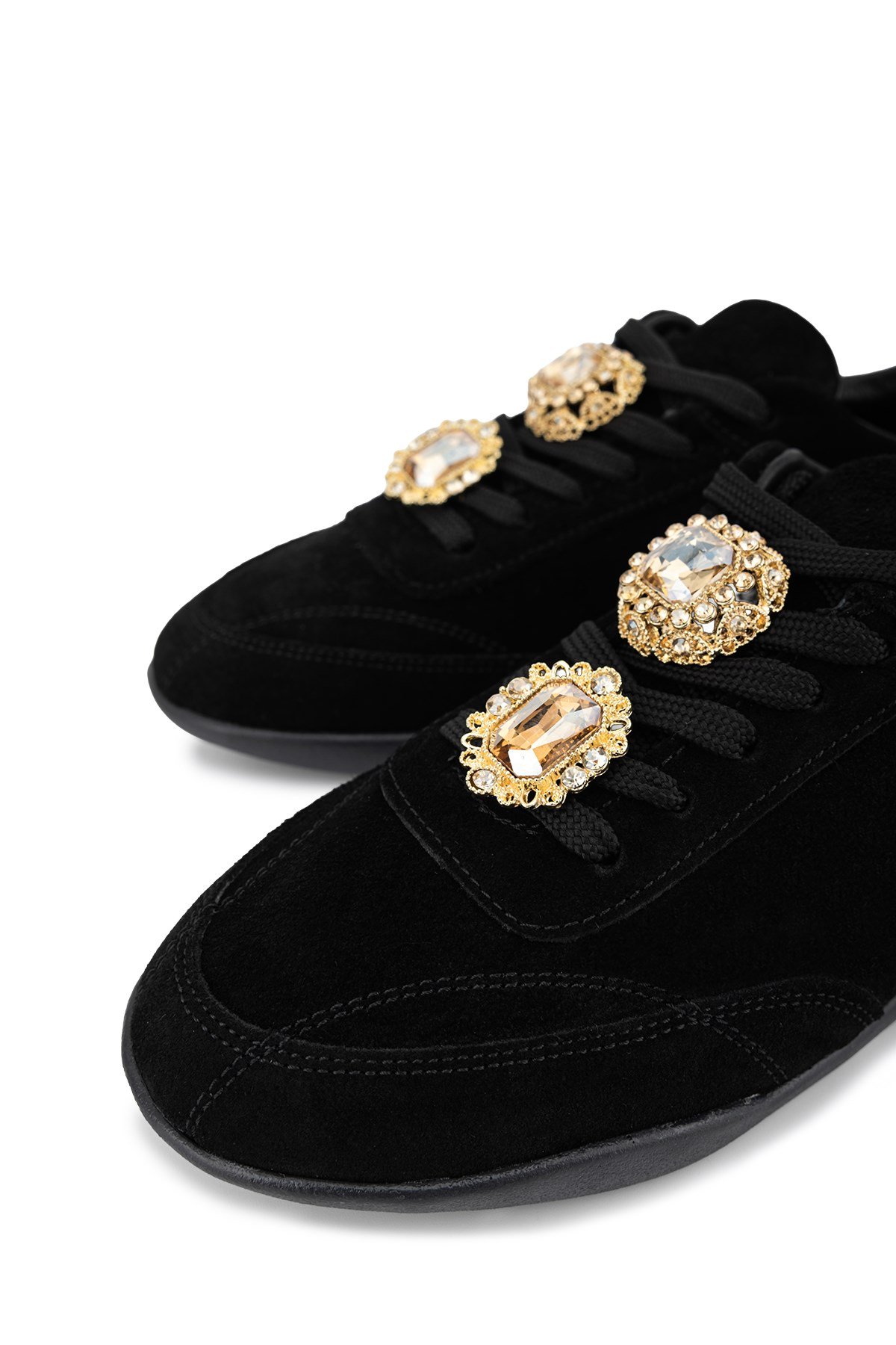 Tamer Tanca Kadın Hakiki Deri Siyah Süet Sneakers & Spor Ayakkabı