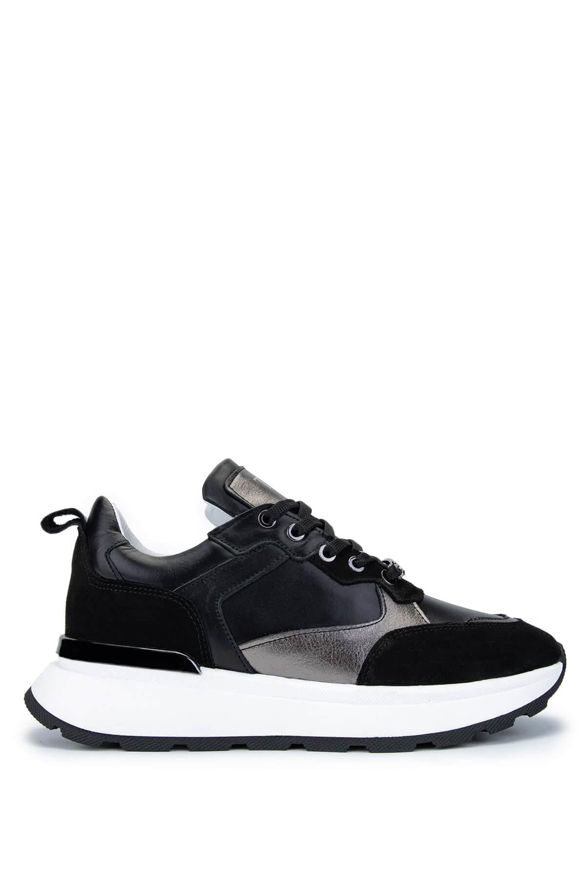 Tamer Tanca Kadın Hakiki Deri Siyah Süet Sneakers & Spor Ayakkabı