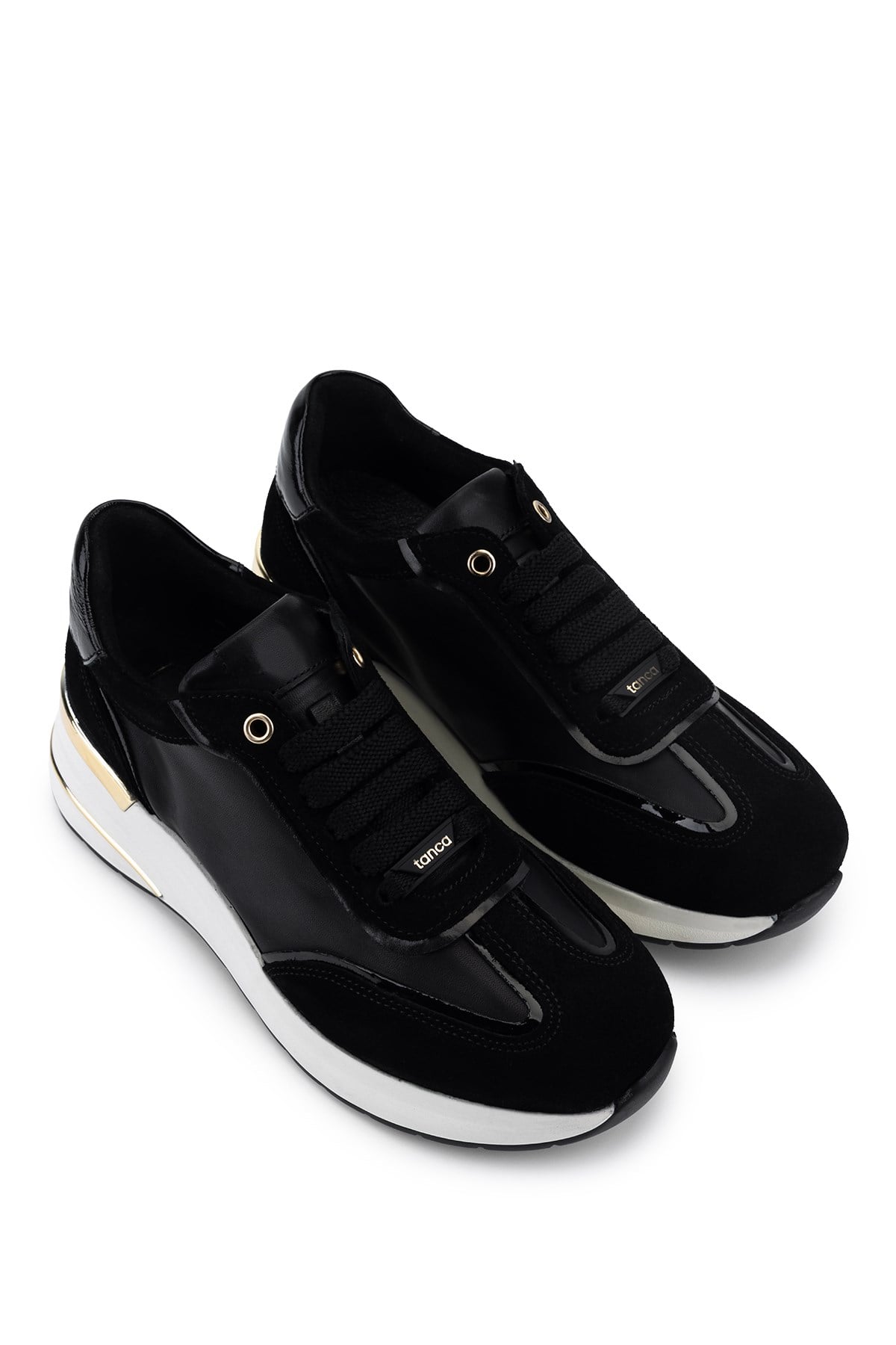 Tamer Tanca Kadın Hakiki Deri Siyah Süet Sneakers & Spor Ayakkabı