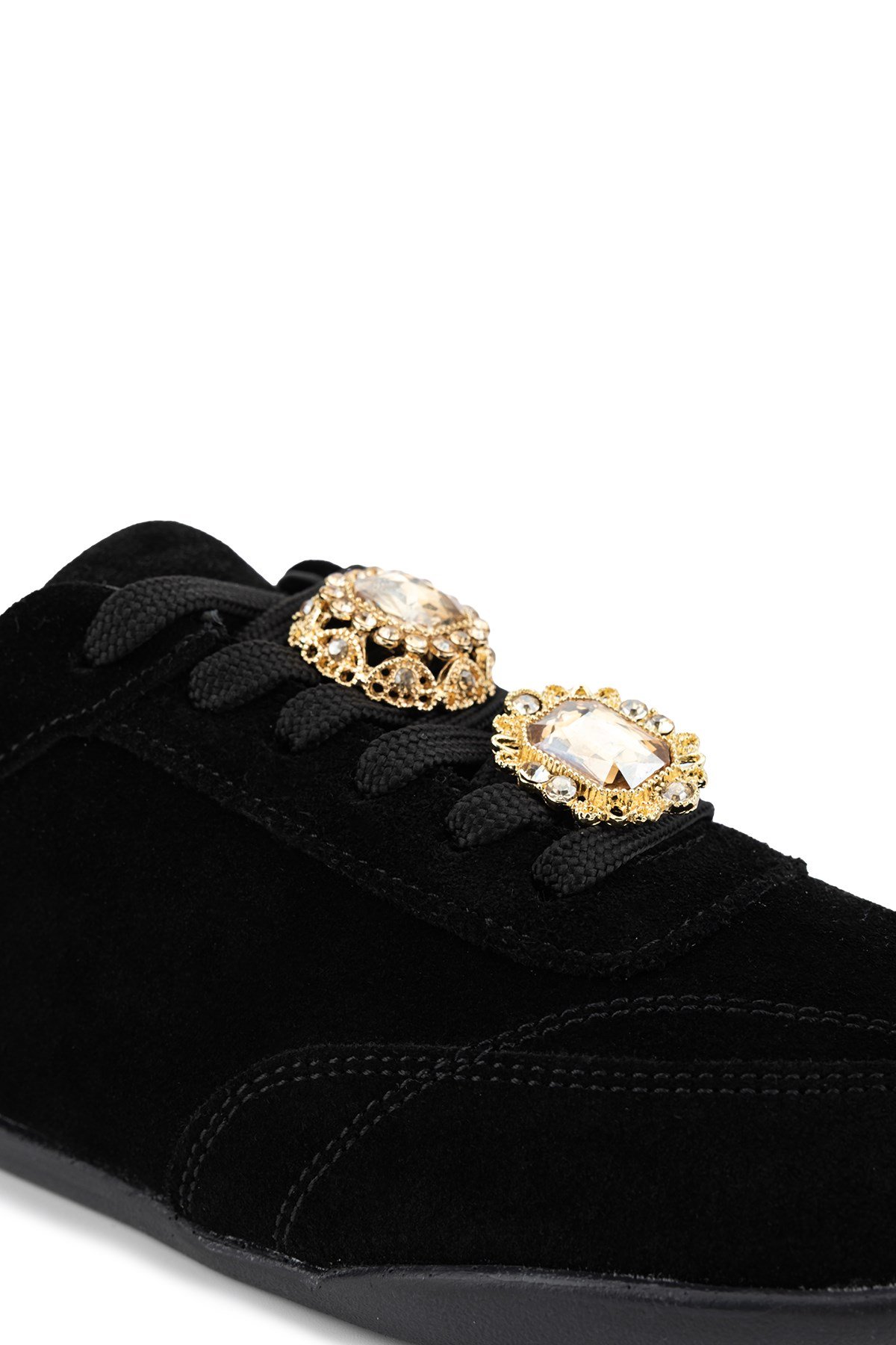 Tamer Tanca Kadın Hakiki Deri Siyah Süet Sneakers & Spor Ayakkabı