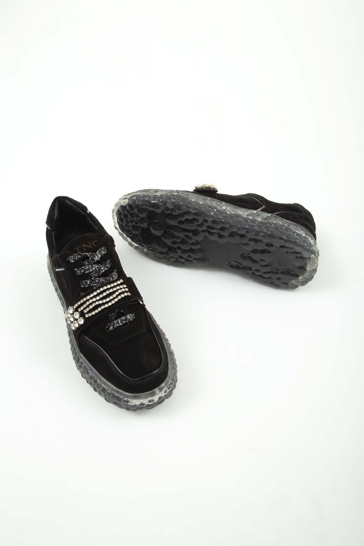 Tamer Tanca Kadın Hakiki Deri Siyah Süet Sneakers & Spor Ayakkabı