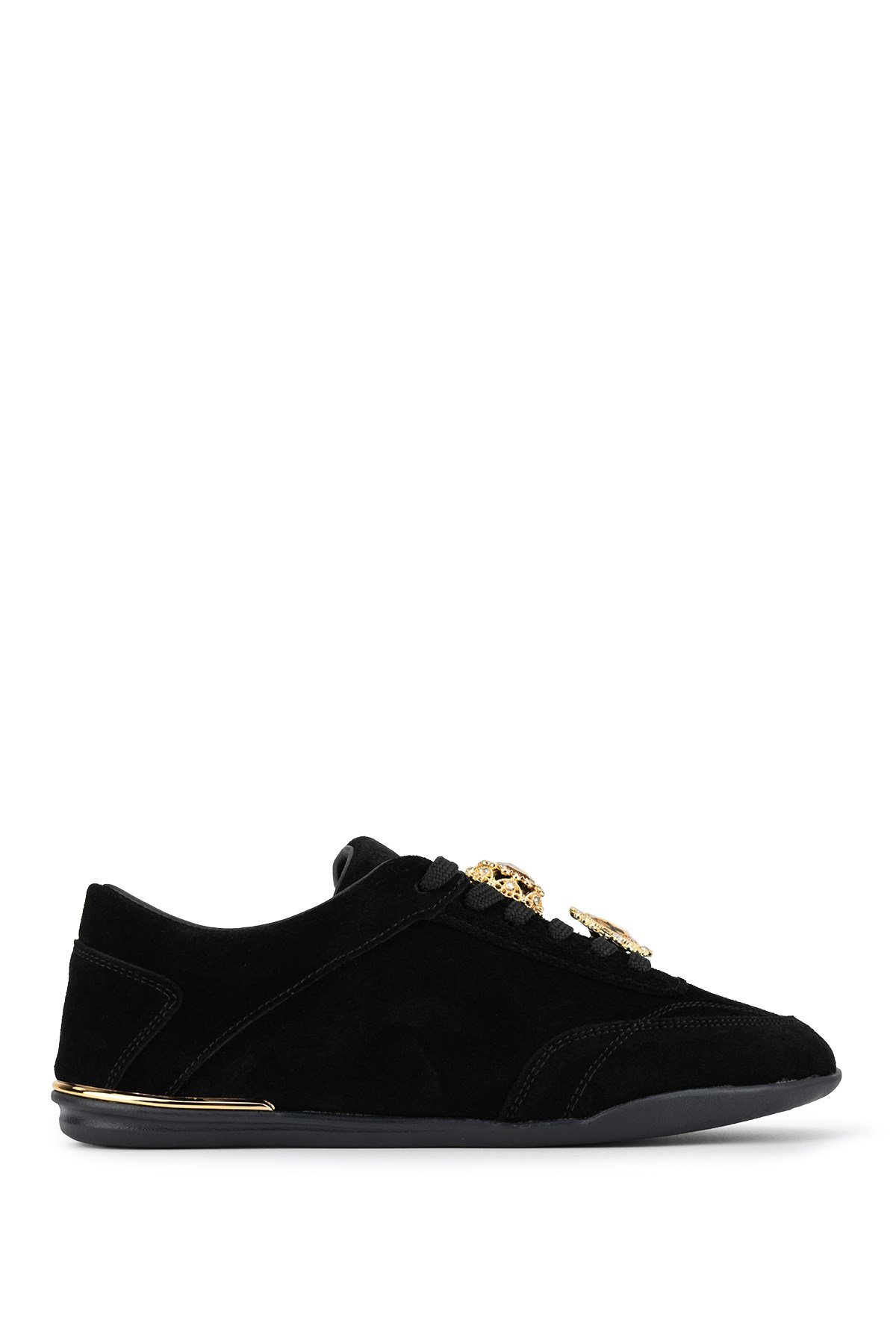 Tamer Tanca Kadın Hakiki Deri Siyah Süet Sneakers & Spor Ayakkabı