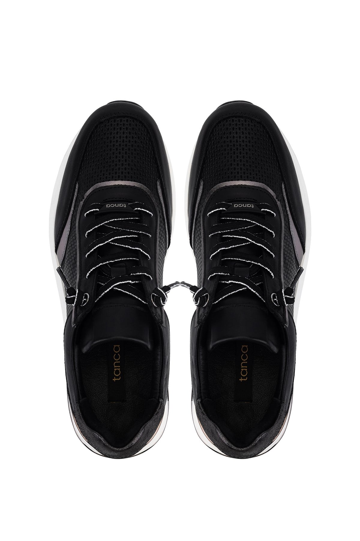 Tamer Tanca Kadın Hakiki Deri Siyah/Antrasit Sneakers & Spor Ayakkabı