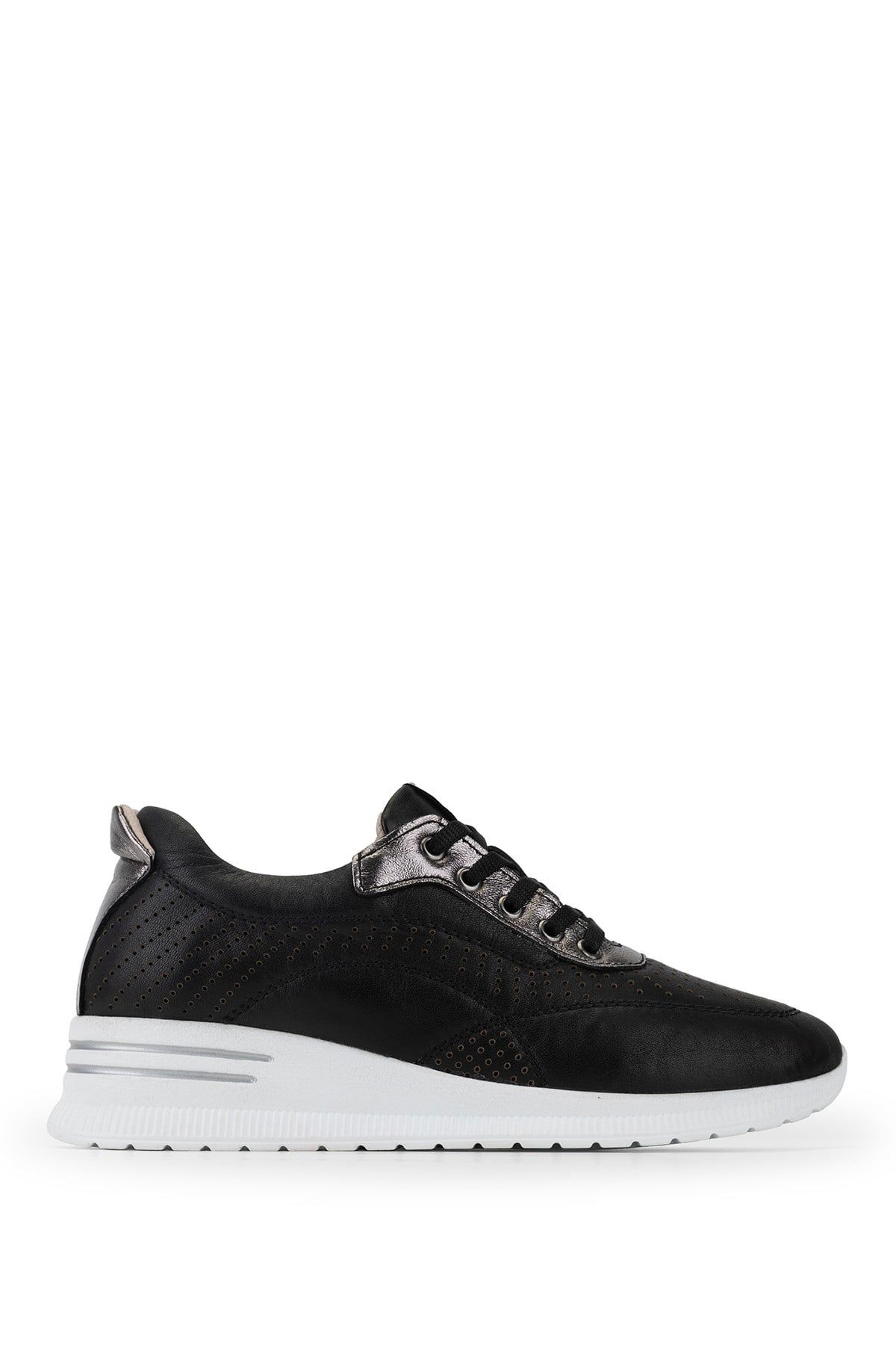 Tamer Tanca Kadın Hakiki Deri Siyah/Antrasit Sneakers & Spor Ayakkabı