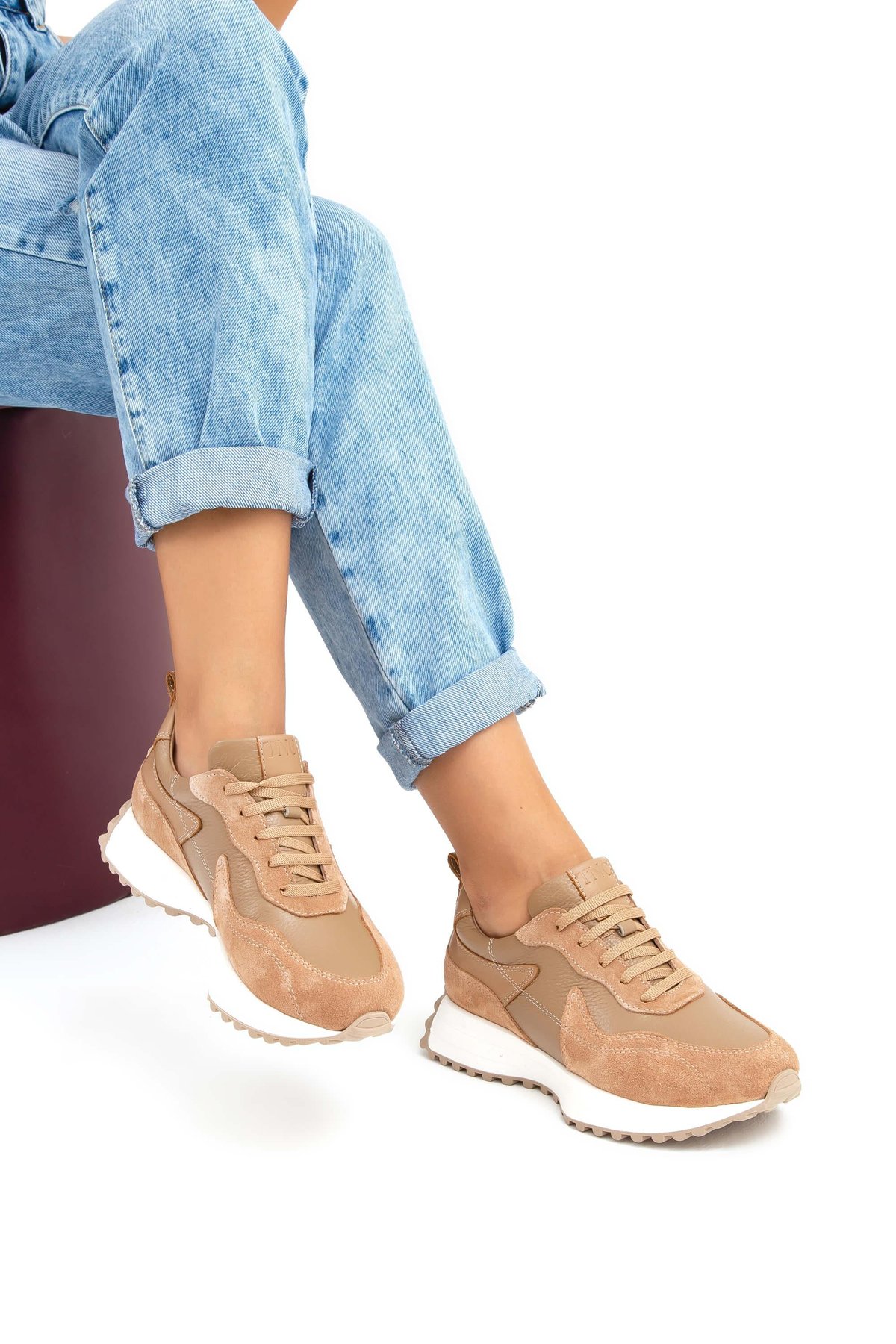 Tamer Tanca Kadın Hakiki Deri Somon Süet Sneakers & Spor Ayakkabı