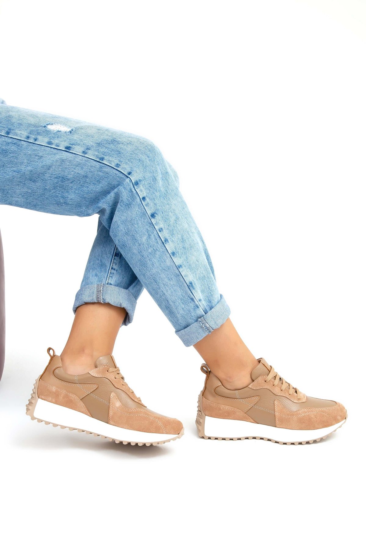Tamer Tanca Kadın Hakiki Deri Somon Süet Sneakers & Spor Ayakkabı