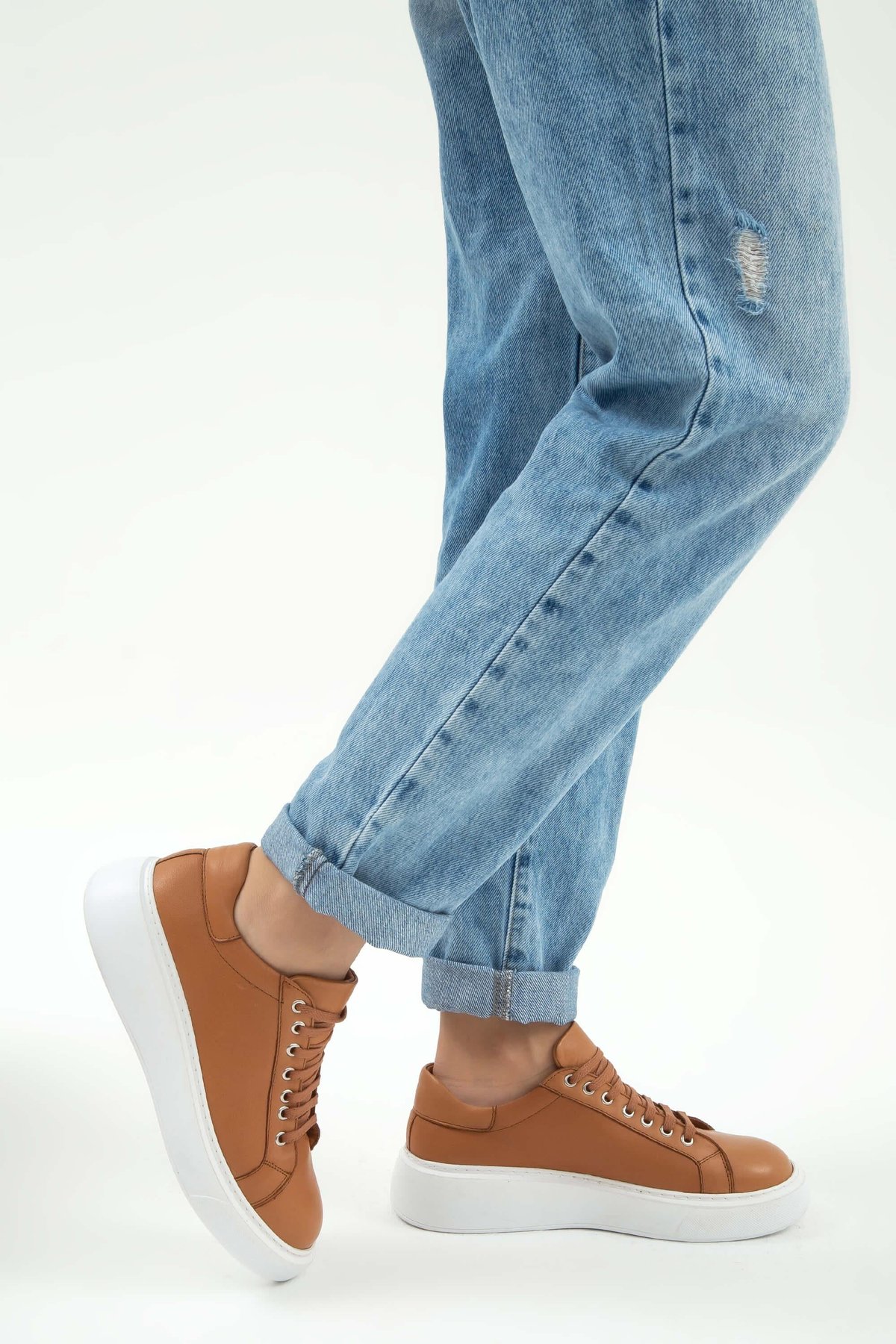 Tamer Tanca Kadın Hakiki Deri Taba Sneakers & Spor Ayakkabı