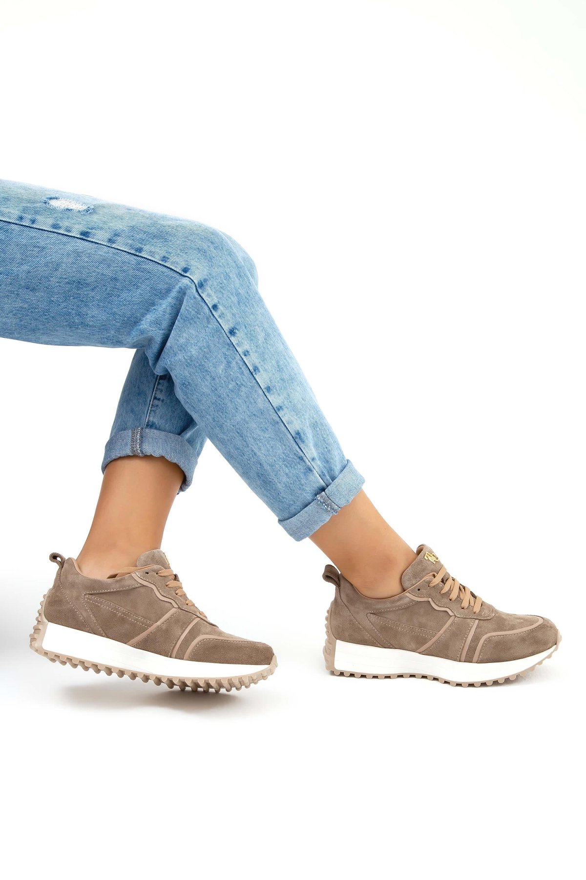 Tamer Tanca Kadın Hakiki Deri Vizon Süet Sneakers & Spor Ayakkabı