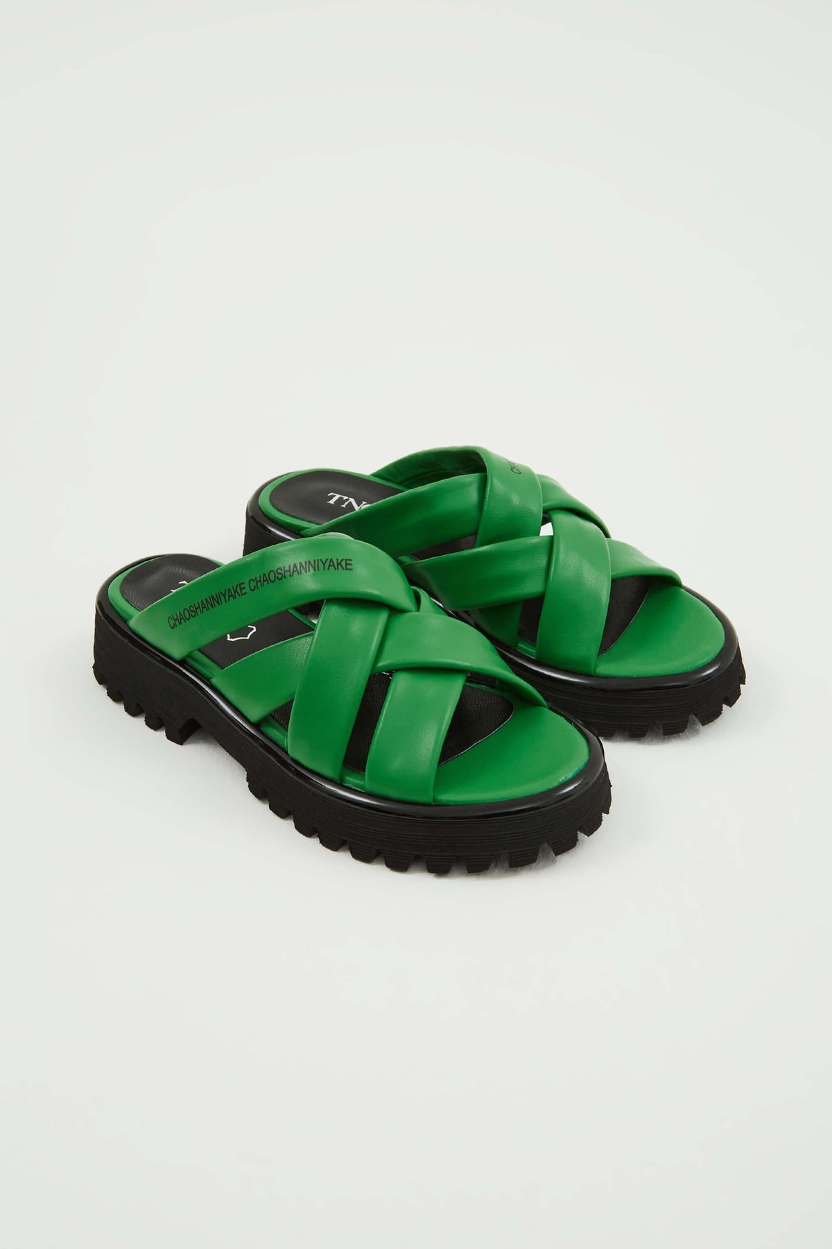 Tamer Tanca Kadın Hakiki Deri Yeşil Düz Terlik