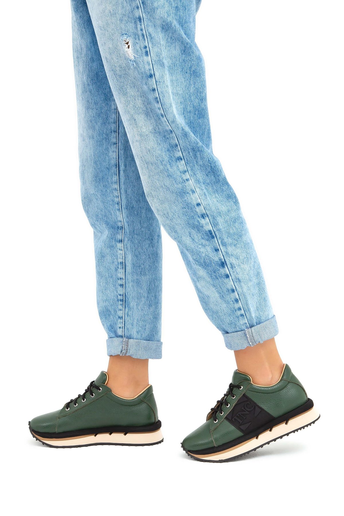 Tamer Tanca Kadın Hakiki Deri Yeşil Sneakers & Spor Ayakkabı
