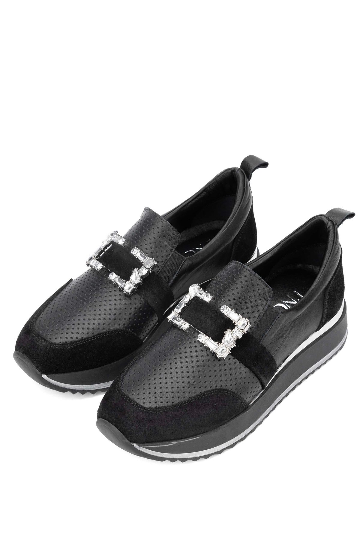 Tamer Tanca Kadın Hakiki Siyah Deri Sneakers & Spor Ayakkabı