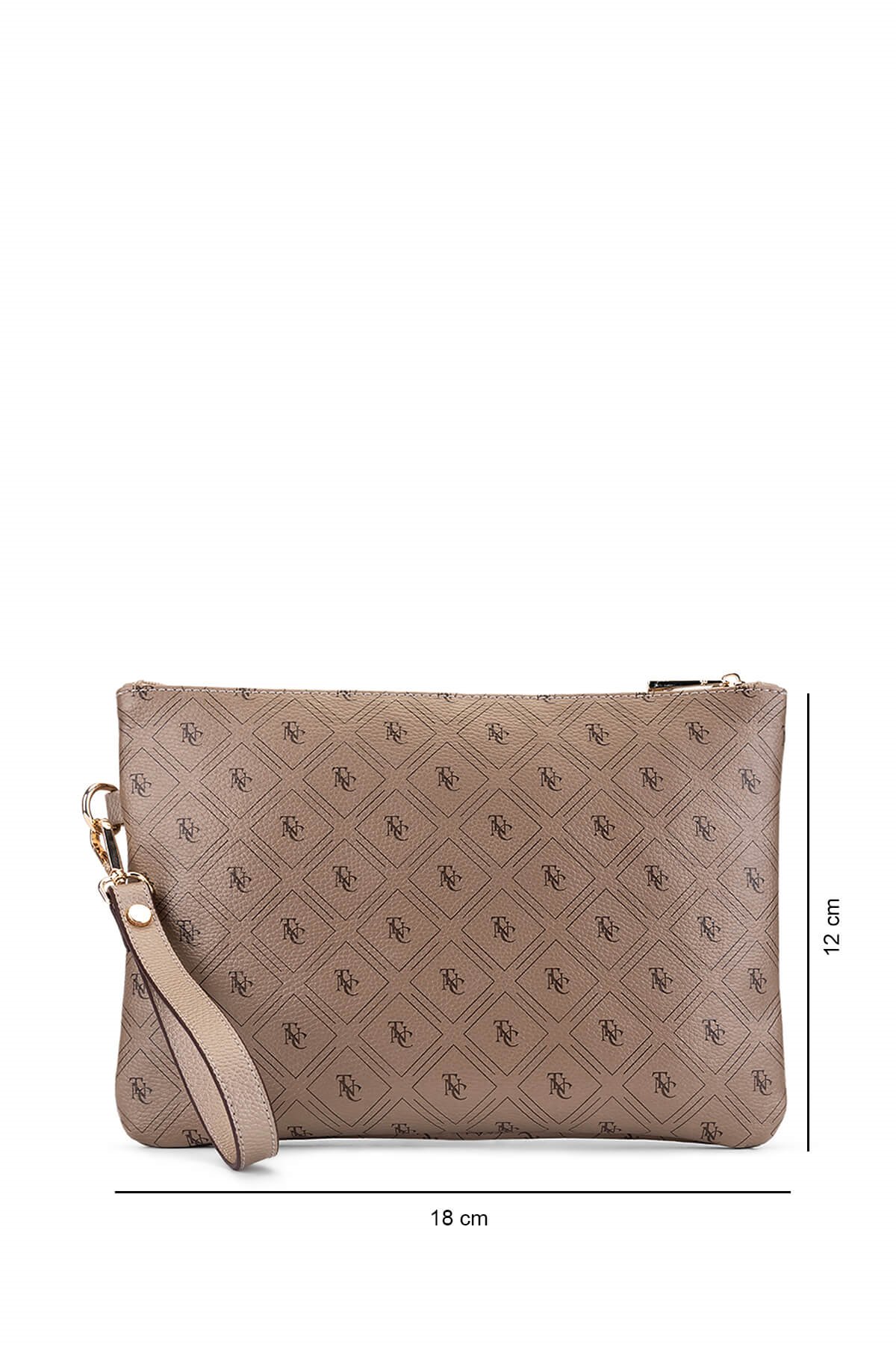 Tamer Tanca Kadın Suni Deri Altın Desen Clutch Çanta