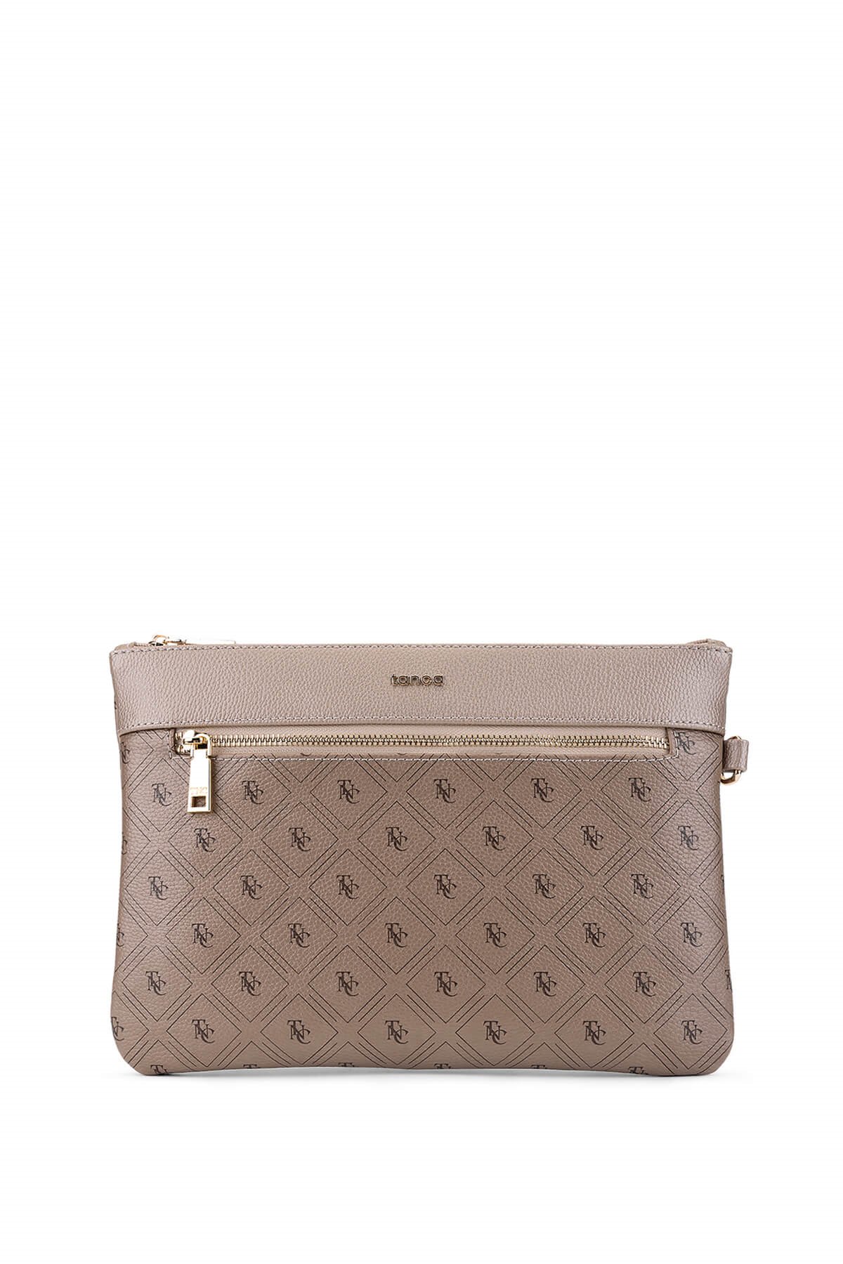 Tamer Tanca Kadın Suni Deri Altın Desen Clutch Çanta