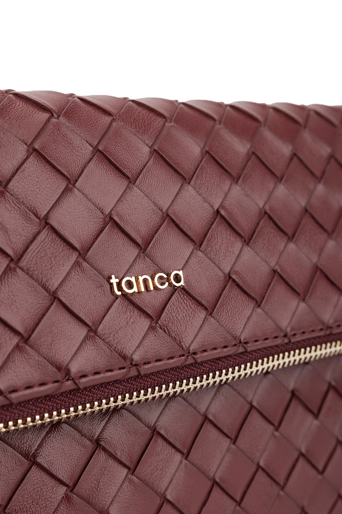 Tamer Tanca Kadın Suni Deri Bordo Clutch Çanta