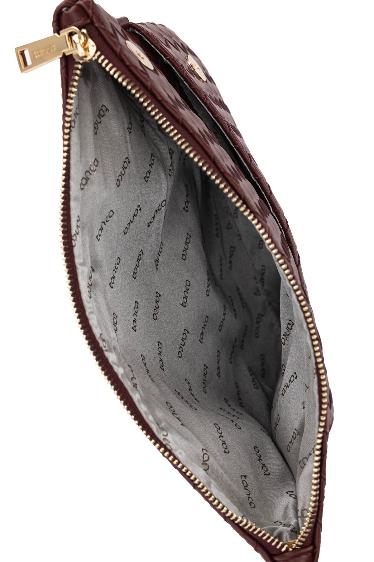 Tamer Tanca Kadın Suni Deri Bordo Clutch Çanta